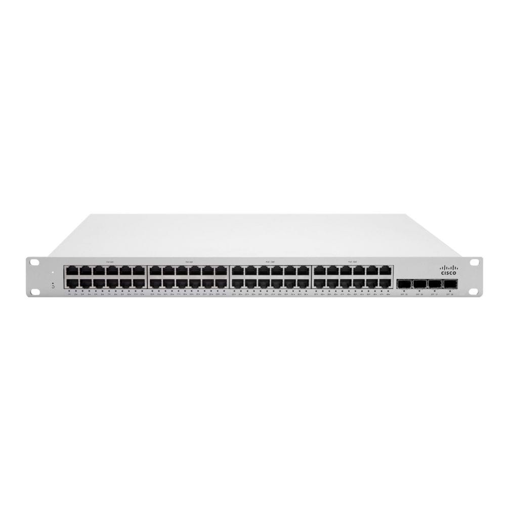 Cisco Meraki MS210-48LP-HW 48-Port Cloud-Managed PoE+ Gigabit Switch with 4 SFP Uplinks