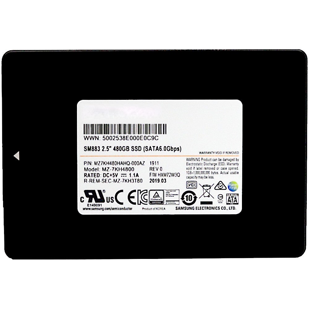 Samsung SM883 MZ-7KH4800 MZ7KH480HAHQ-000AZ 480GB SATA 6Gb/s 2.5in Refurbished SSD