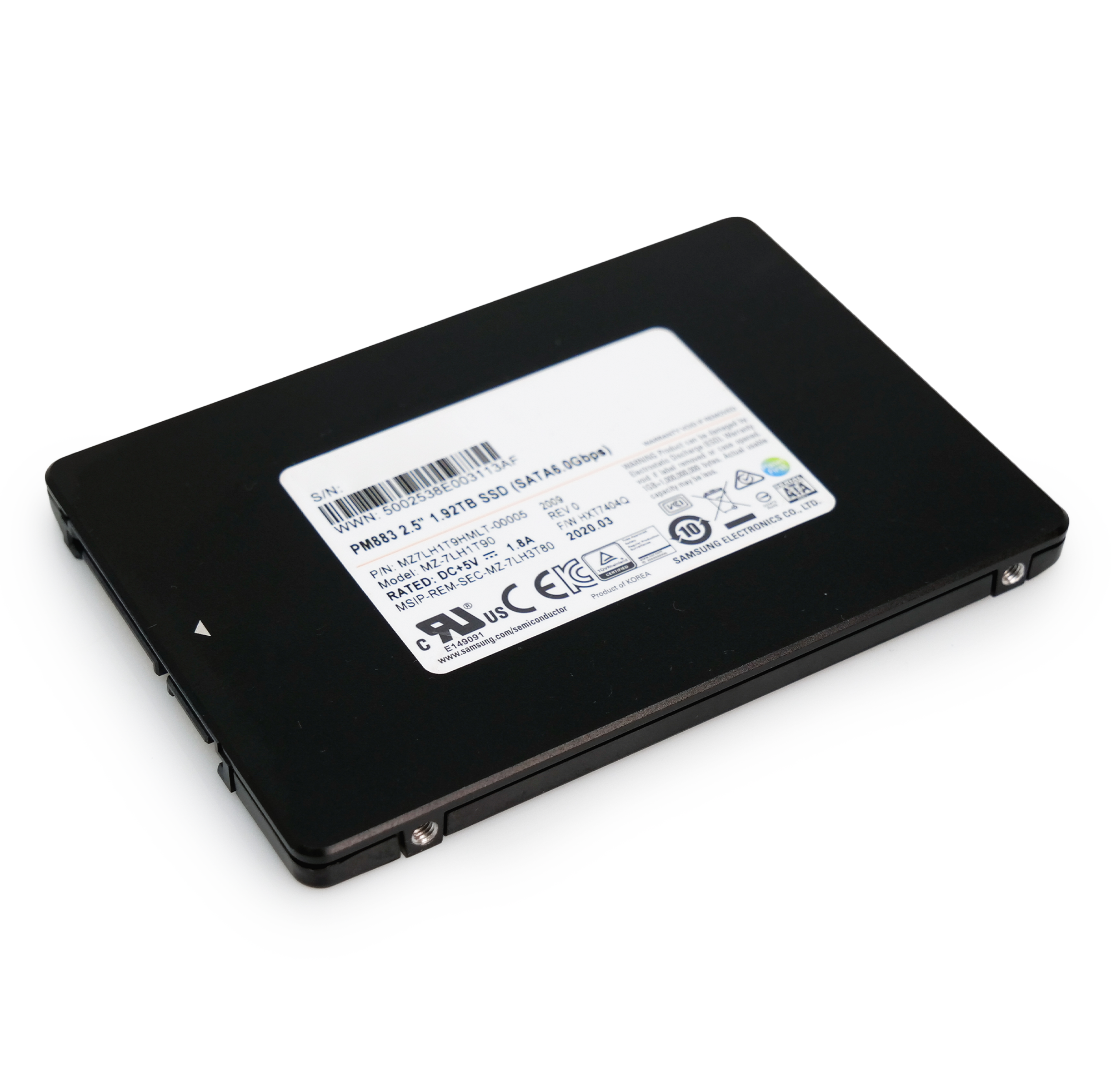 Samsung PM883 MZ7LH1T9HMLT 1.92TB 1.3 DWPD SATA 6Gb/s 3D TLC 2.5in Refurbished SSD