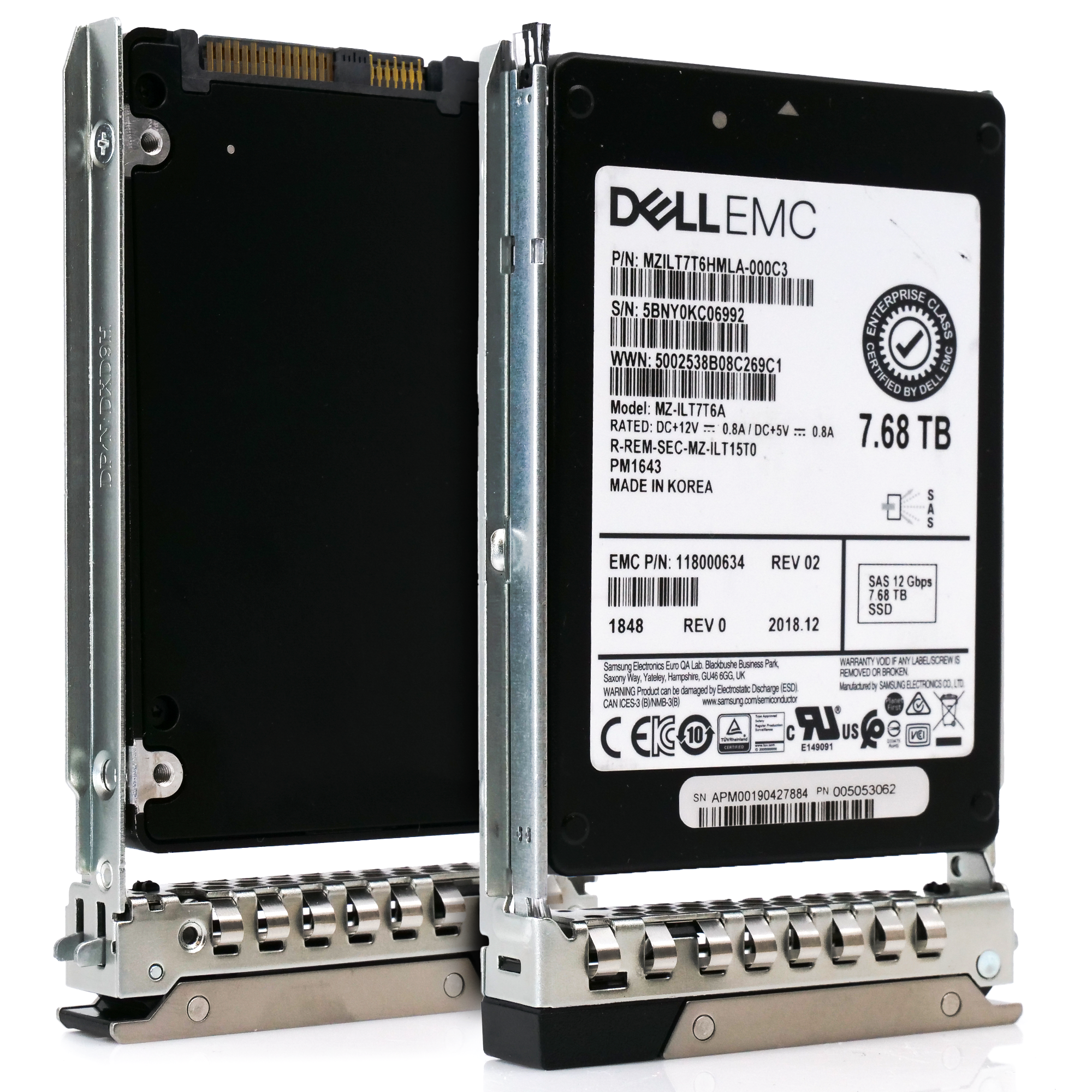 Dell EMC 118000634 G14 7.68TB SAS 12Gb/s 512e 1DWPD 2.5in Refurbished SSD