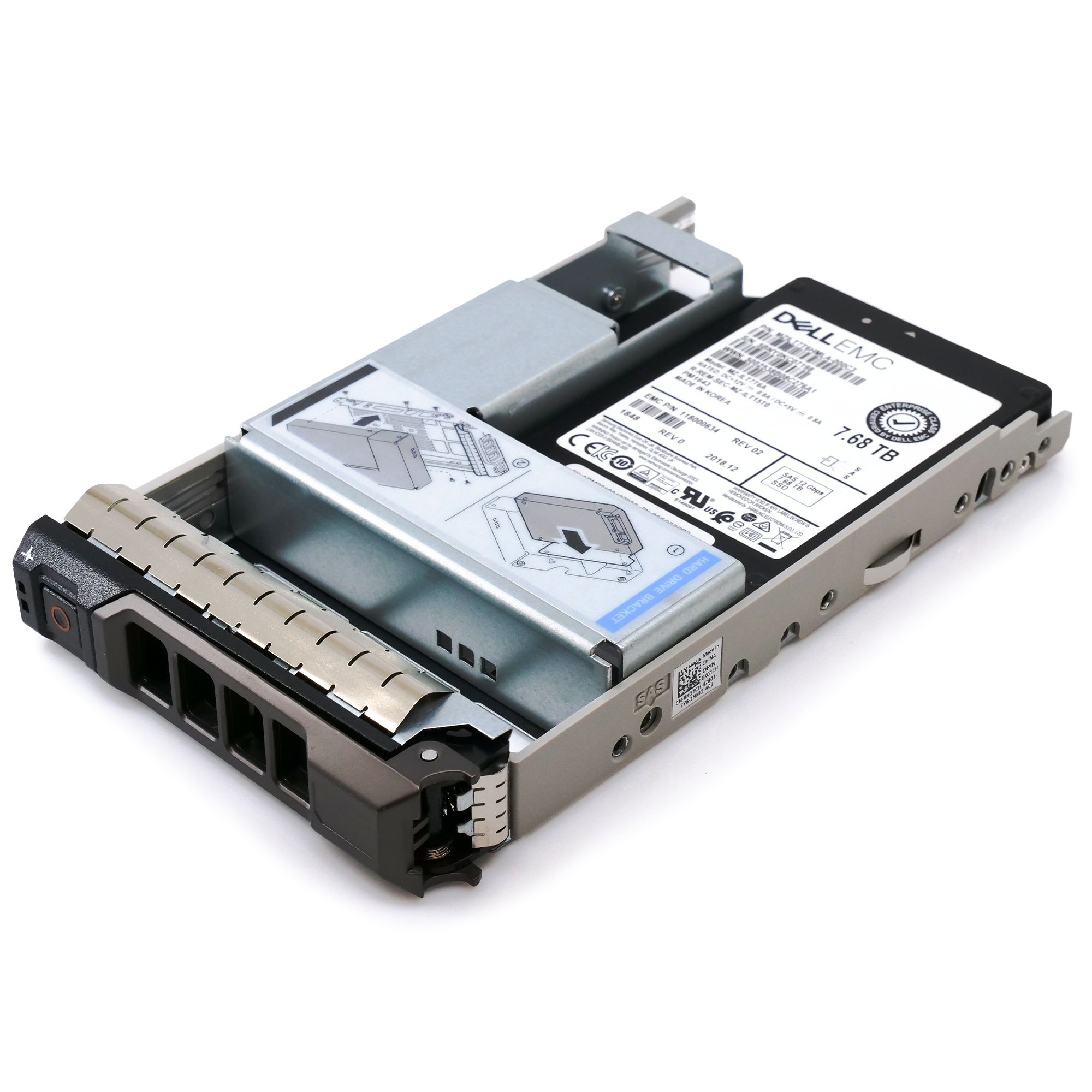 Dell EMC 118000634 G13 7.68TB SAS 12Gb/s 512e 1DWPD 3.5in Recertified Solid State Drive