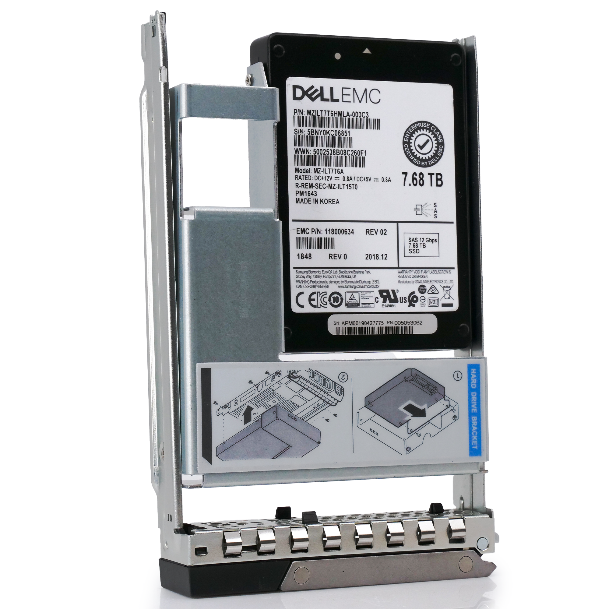 Dell EMC 118000634 G14 7.68TB SAS 12Gb/s 512e 1DWPD 3.5in Solid State Drive
