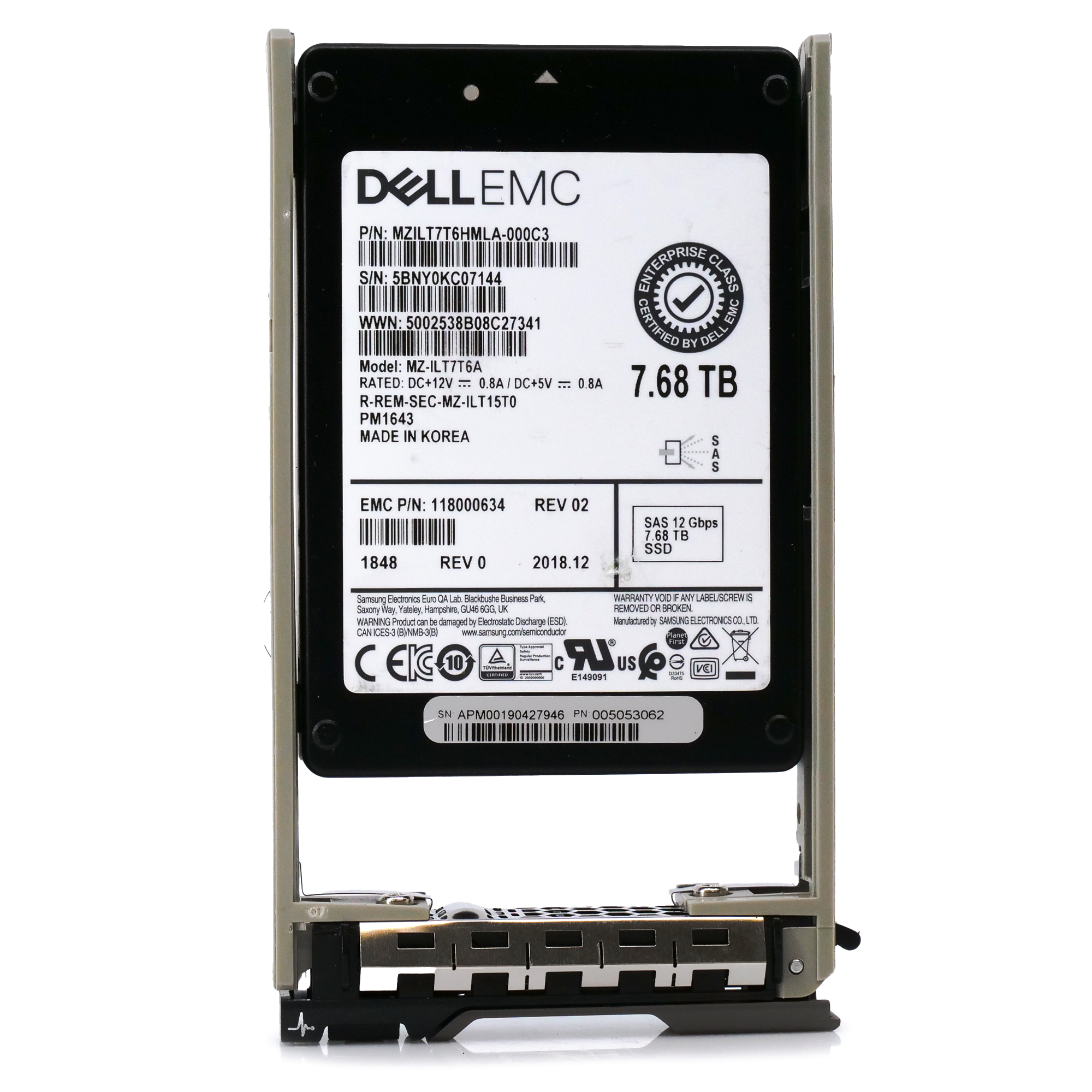 Dell EMC 118000634 G13 7.68TB SAS 12Gb/s 512e 1DWPD 2.5in Solid State Drive