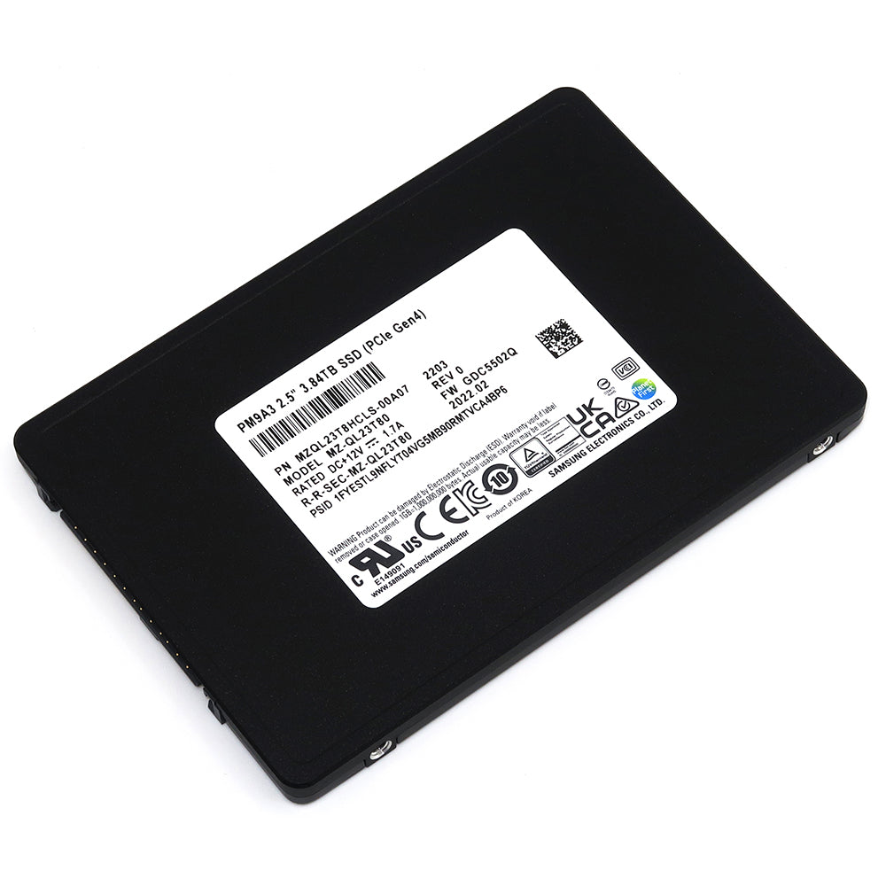 Samsung PM9A3 MZ-QL23T80 MZQL23T8HCLS-00A07 3.84TB PCIe Gen 4.0 x4 8GB/s Read Intensive 2.5in Solid State Drive