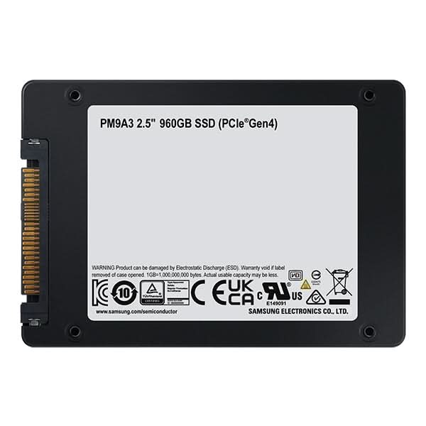 Samsung MZQL2960HCJR PM9A3 960GB PCI-E Gen4 X4 NVME 2.5 U.2 SSD