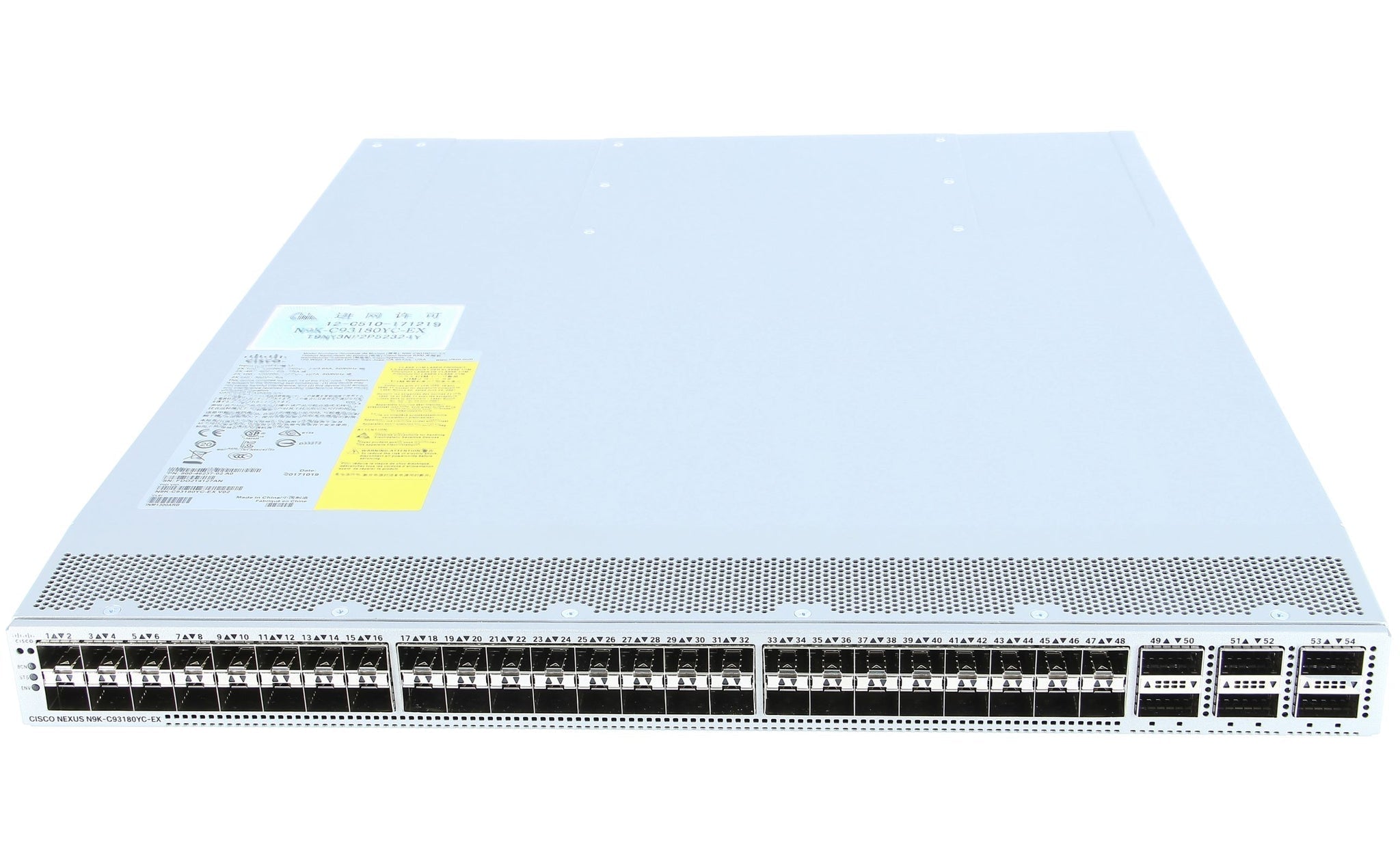 Cisco N9K-C93180YC-EX Nexus 9300 Switch 48x 10/25G 6x 100G Data Center Network Platform
