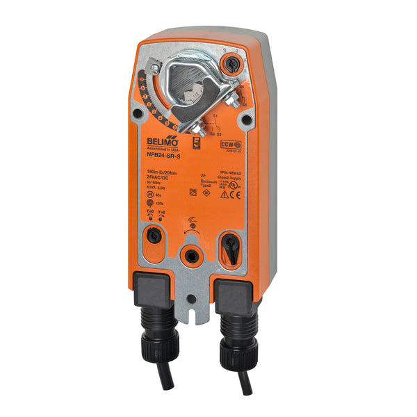 NFB24-SR-S | Belimo Spring Return Damper Actuator 90 In Lb 24VACDC Modulating