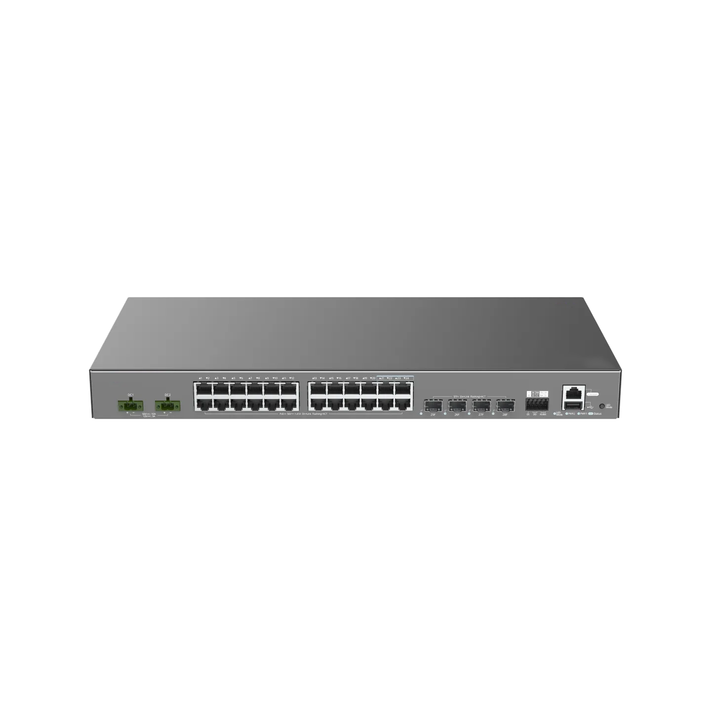 NSComm IS5200-24GT4XS-UP-DC 24x1G (PoE+) & 4x10G SFP+ Industrial PoE Switch