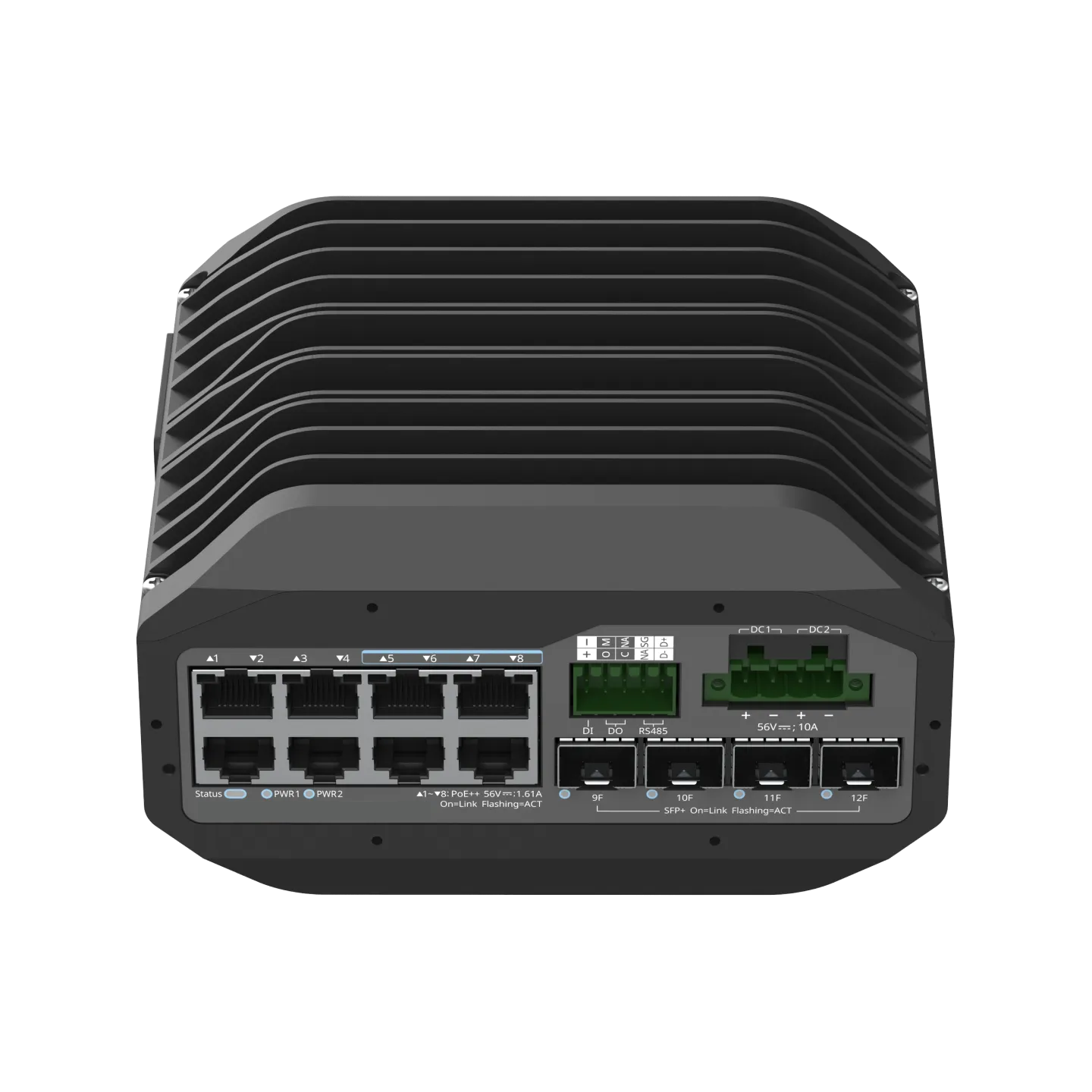 NSComm IS5200-8GT4XS-UP-DC 8x1G (PoE++) & 4x10G SFP+ Industrial PoE Switch