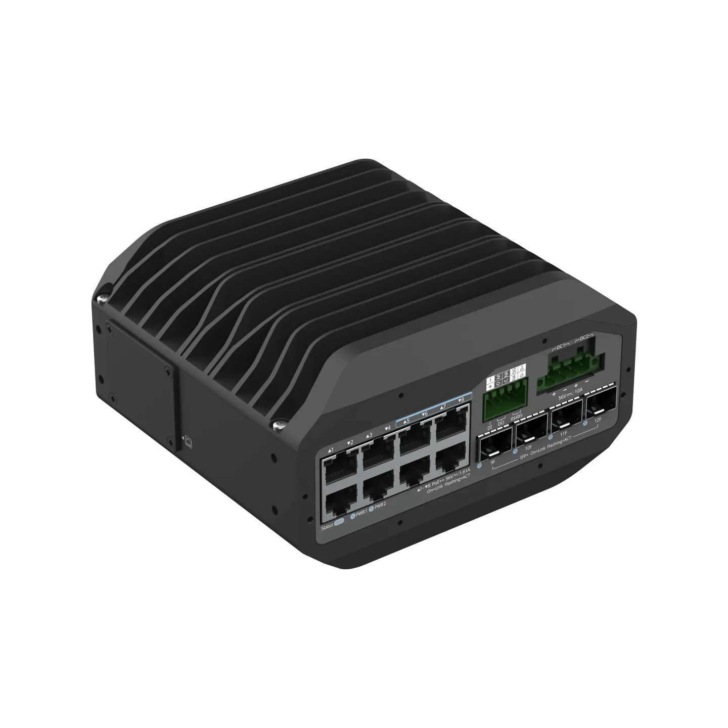 NSComm IS5200-8GT4XS-UP-DC 8x1G (PoE++) & 4x10G SFP+ Industrial PoE Switch
