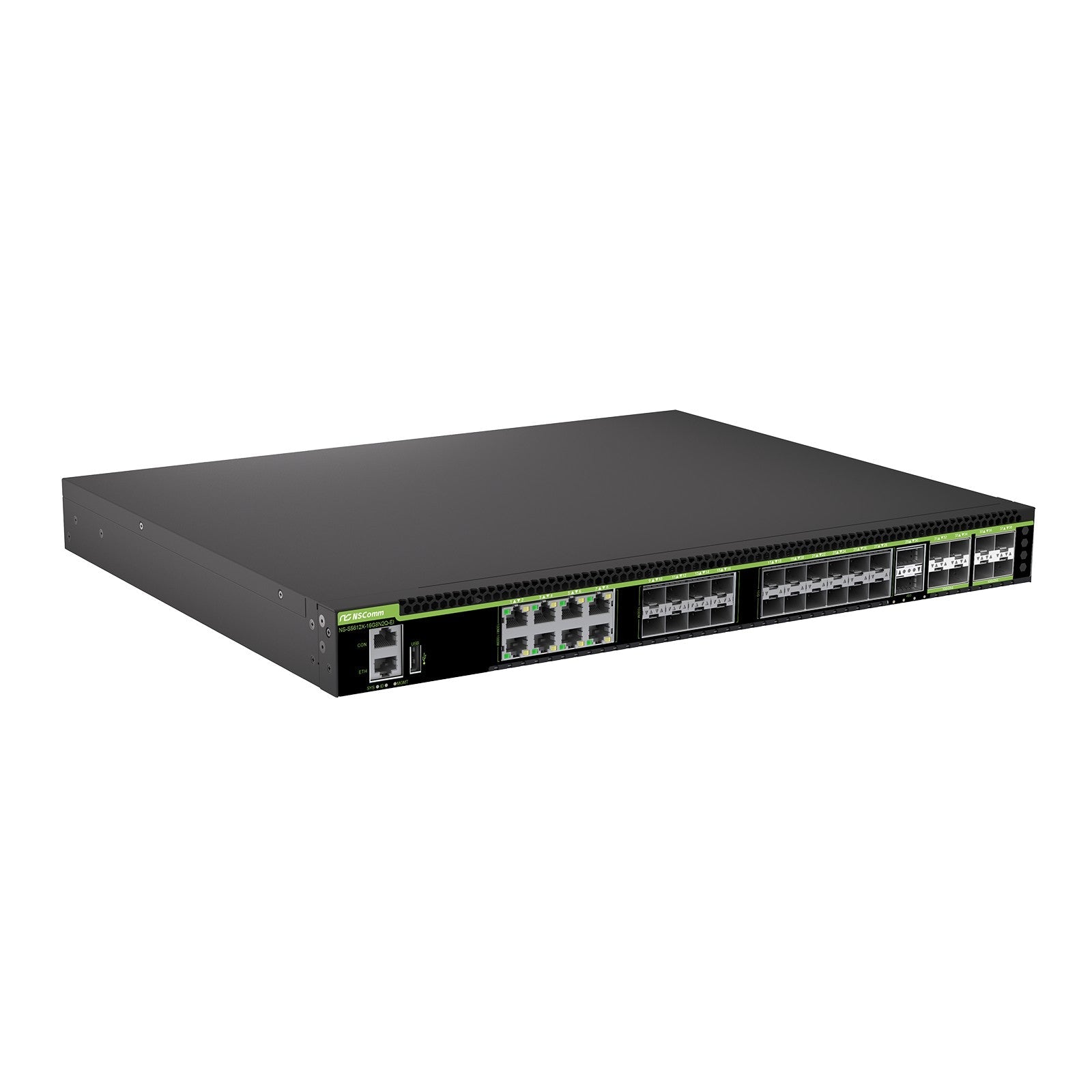 NSComm S5612X-16G8N2Q-EI 12 x 10GE SFP+ + 8 x GE RJ45 + 8 x GE SFP + 8 x 25GE SFP28 L2/L3 Managed Switch