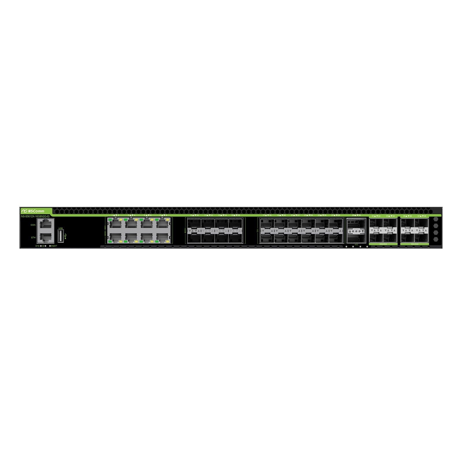 NSComm S5612X-16G8N2Q-EI 12 x 10GE SFP+ + 8 x GE RJ45 + 8 x GE SFP + 8 x 25GE SFP28 L2/L3 Managed Switch
