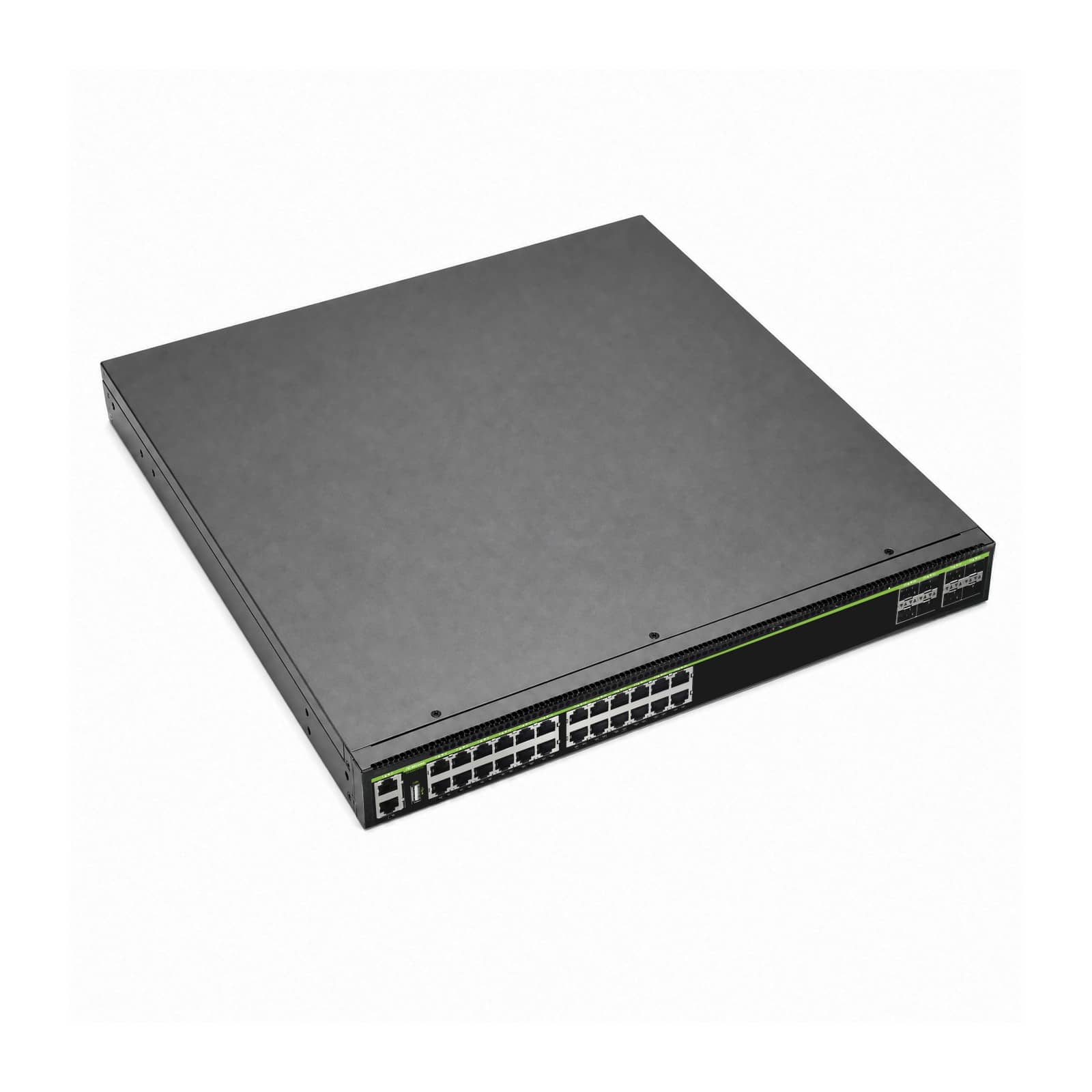 NSComm E530-24P6Y 24-Port PoE+ Campus Access Switch with 25G Uplinks
