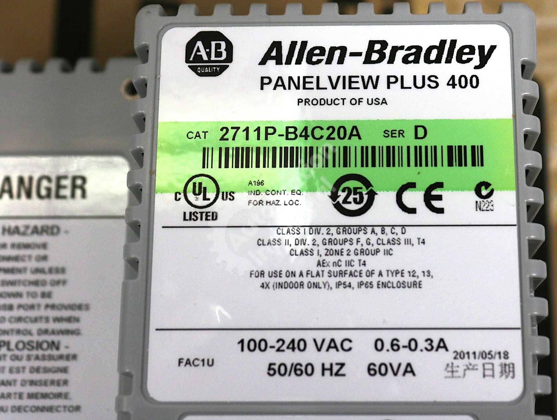 2711P-B4C20A By Allen Bradley 3.5In 240VAC Color Display Operator Interface NSFP