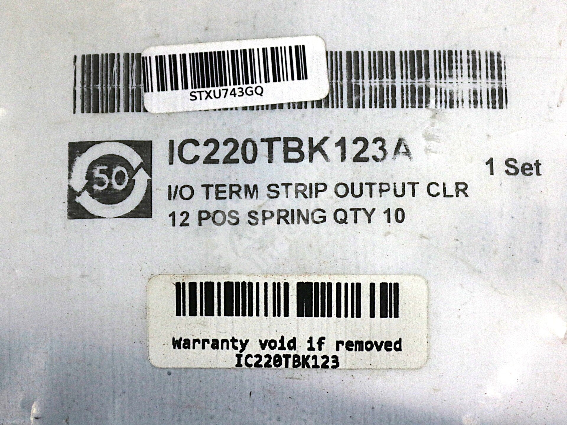 IC220TBK123A By GE Fanuc I/O Term Strip Output CLR 12 POS Spring VersaPoint NSFP