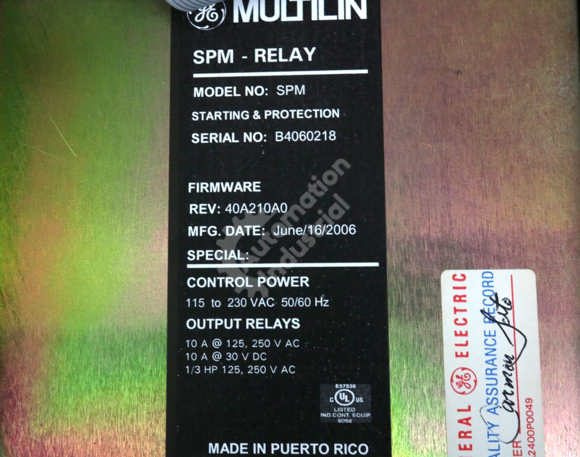 SPM By GE Multilin Synchronous Protection Motor Control Relay NSFP