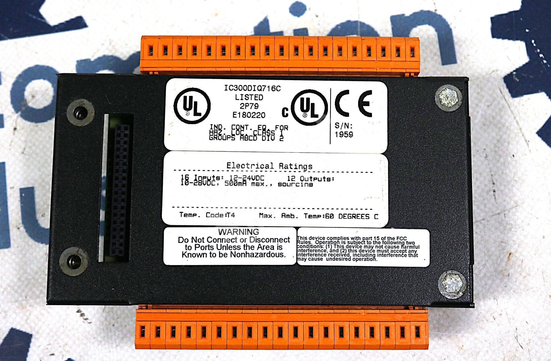 IC300DIQ716 By General Electric IC300DIQ716C 12-24VDC Mixed DC I/O Module NSFP