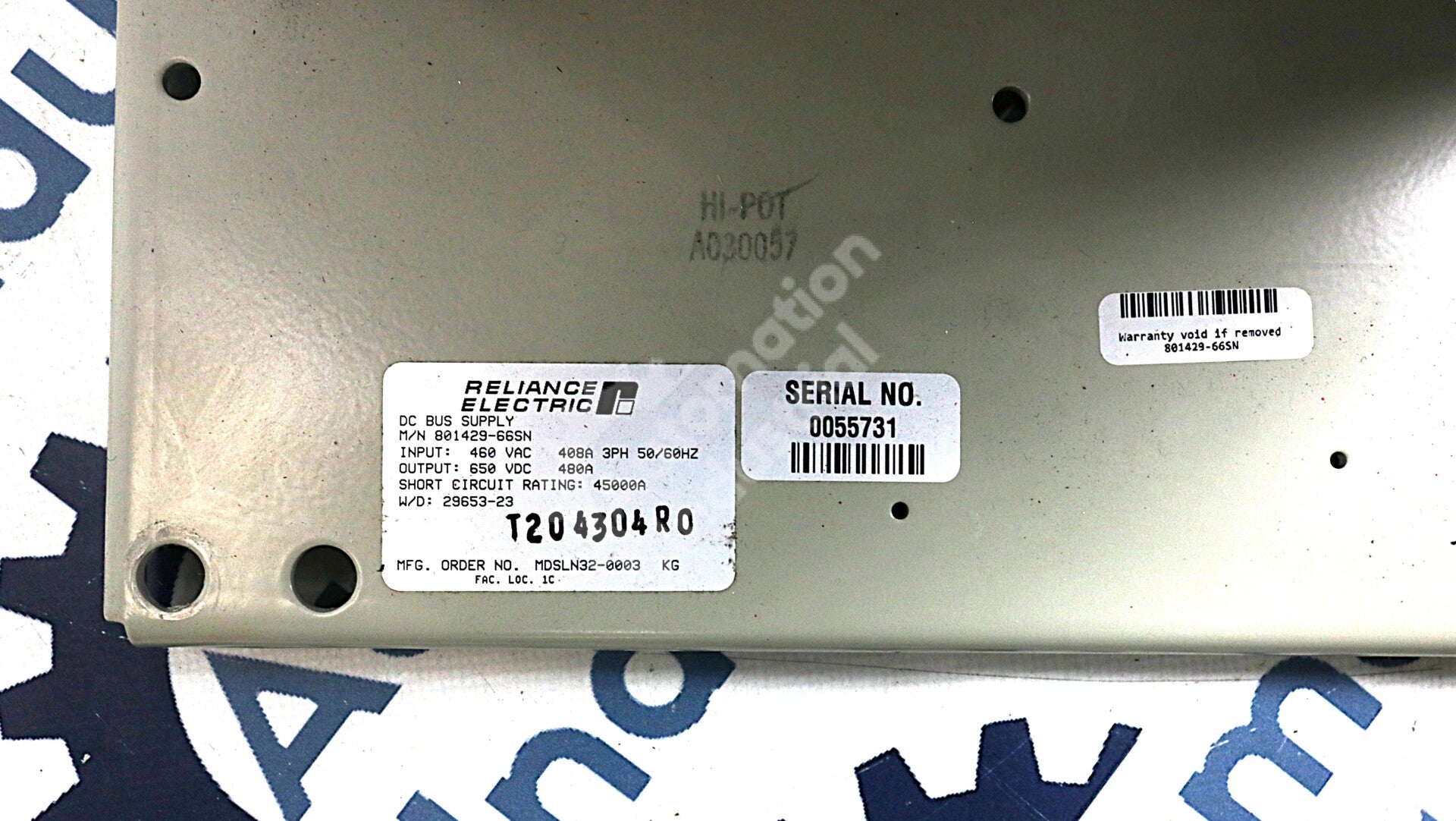 801429-66SN By Reliance Electric 460V DC Bus Supply NSFP