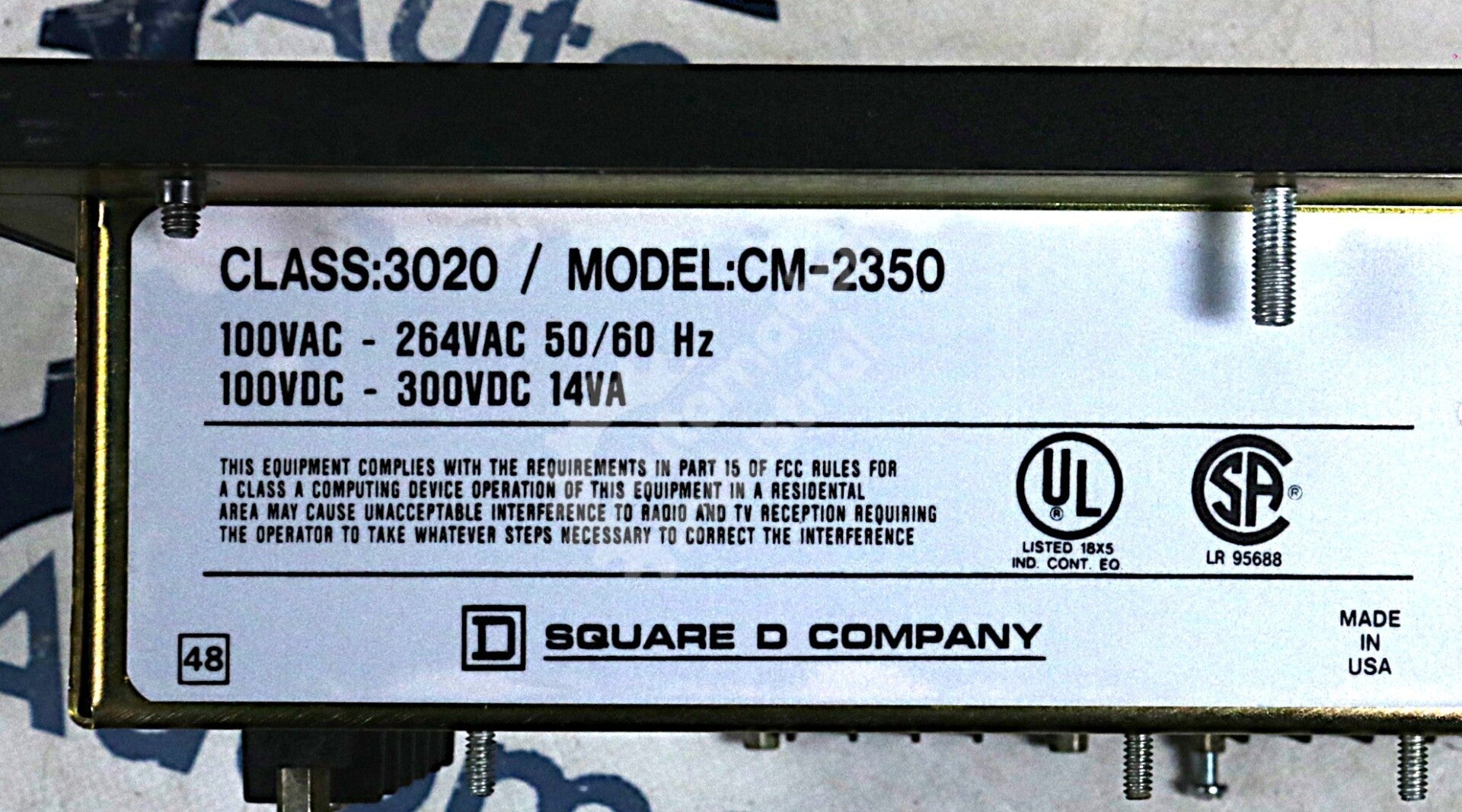 CM-2350 By Square D PowerLogic Class 3020 100-264VAC 14VA Circuit Monitor NSNB