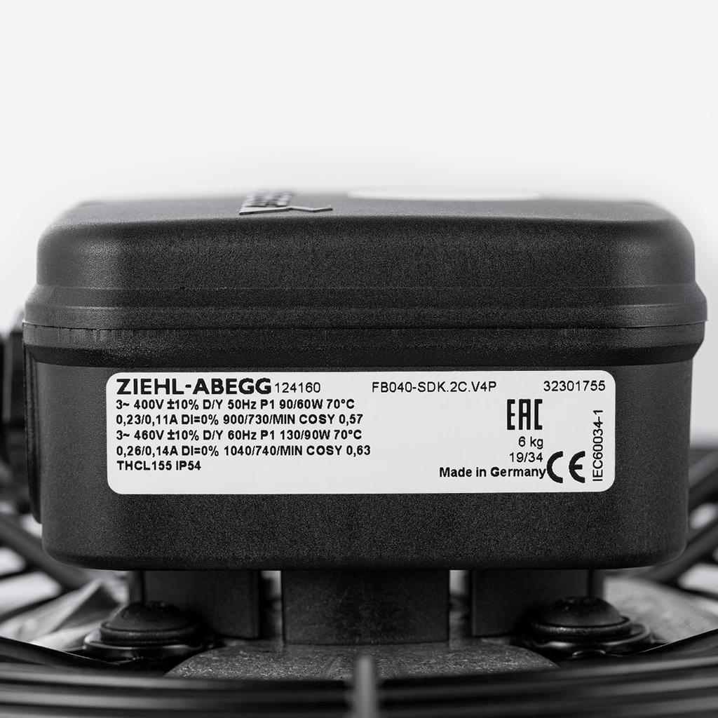 FB040-SDK.2C.V4P  ZIEHL-ABEGG Axial Fan  400V 0.09/0.06kW 0.23/0.11A 1410rpm
