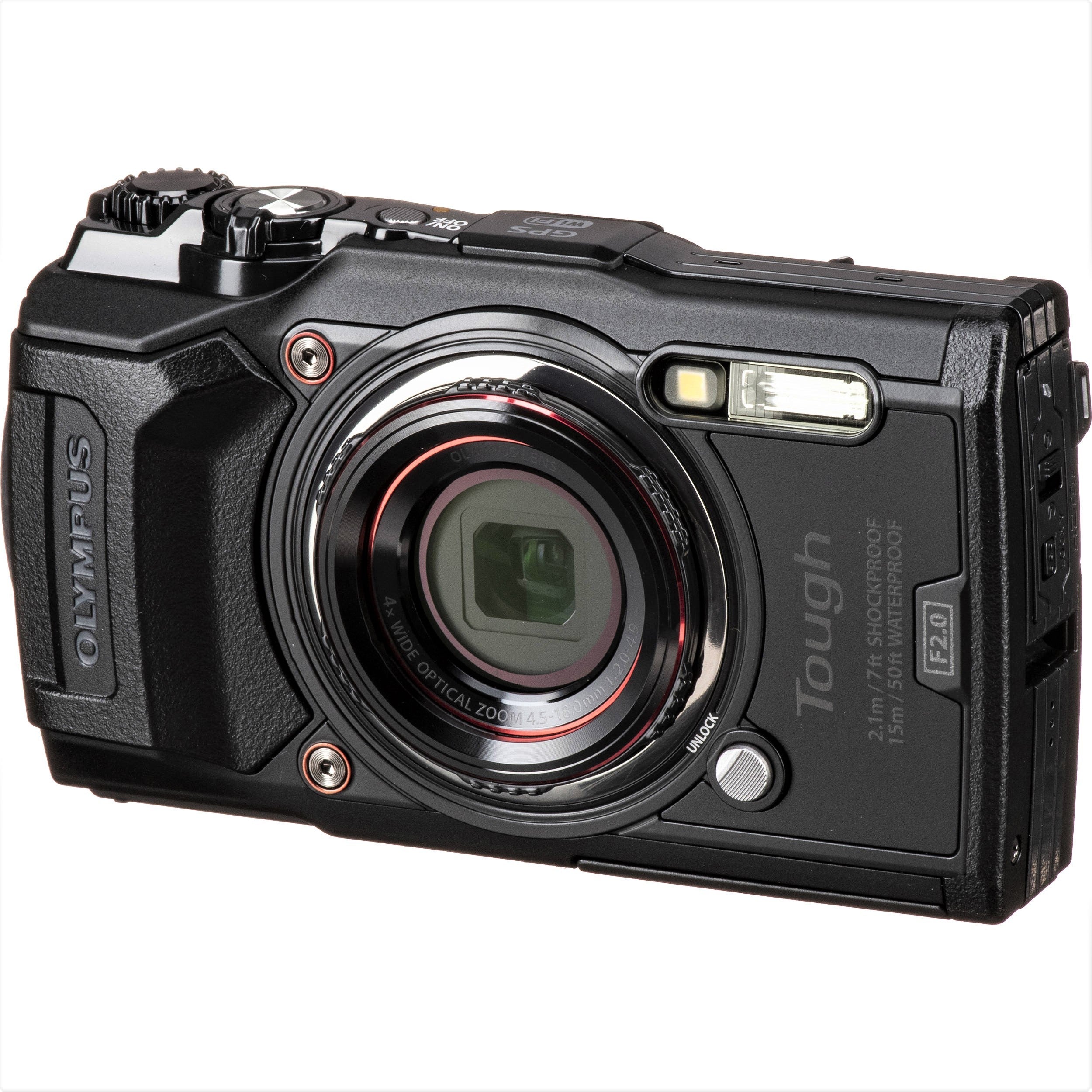 Olympus Tough TG-6 Compact Digital Camera (Black & Red)