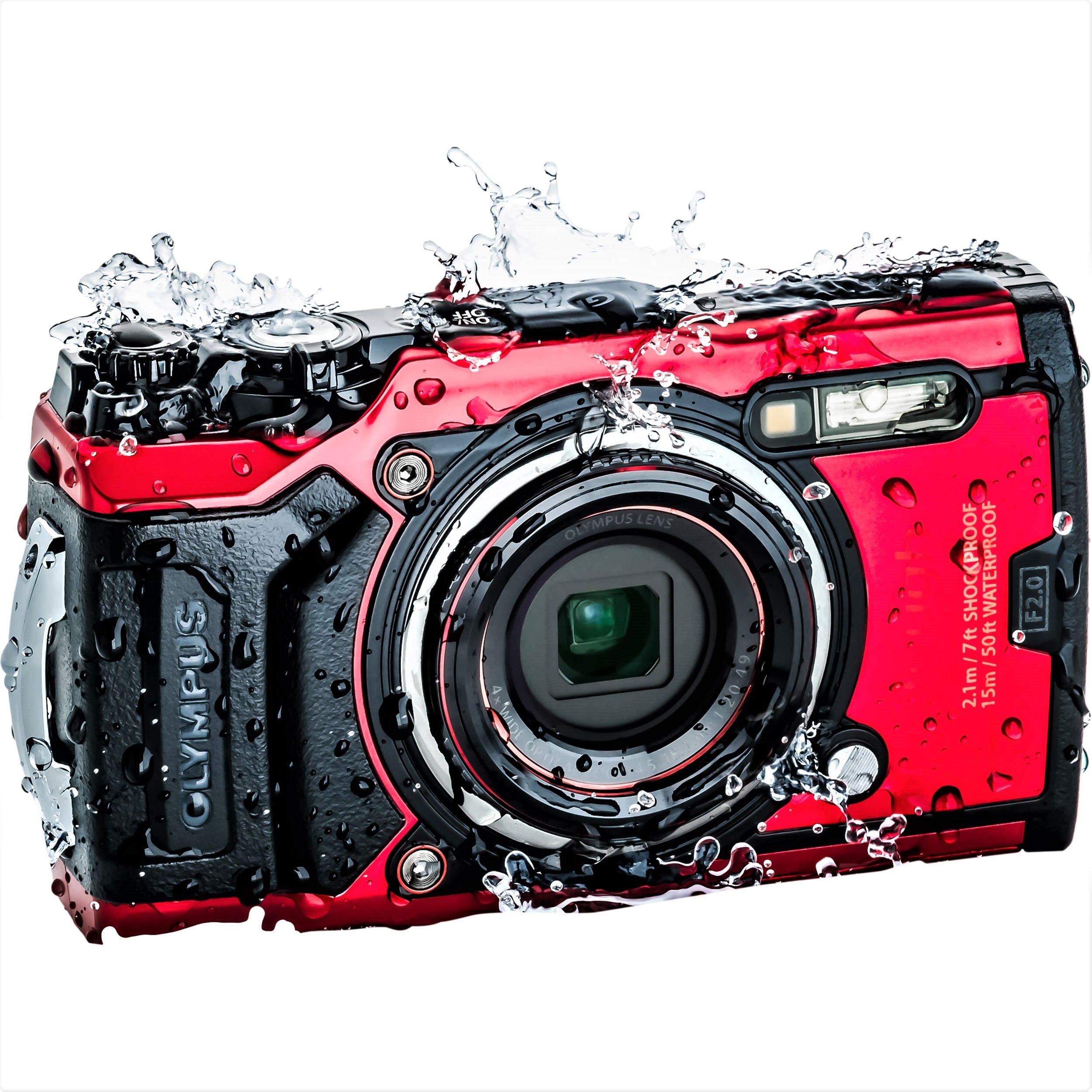 Olympus Tough TG-6 Compact Digital Camera (Black & Red)