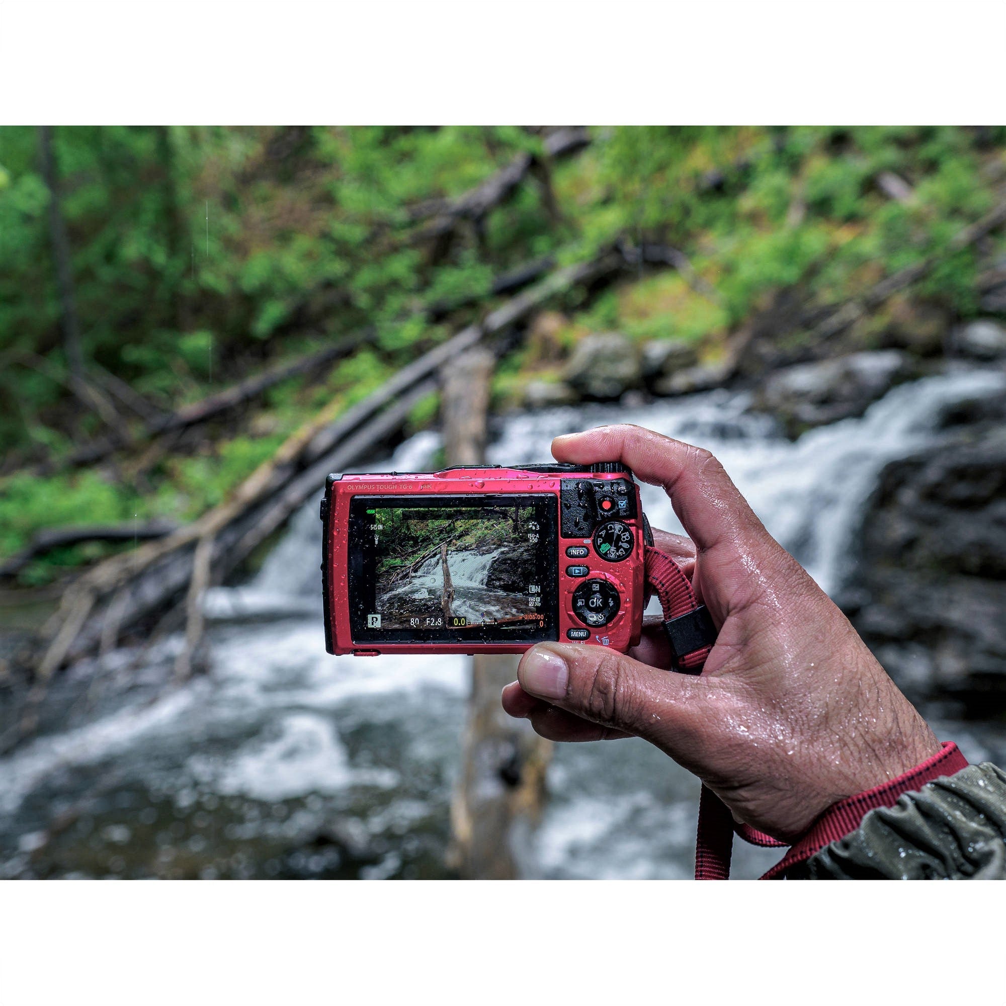 Olympus Tough TG-6 Compact Digital Camera (Black & Red)