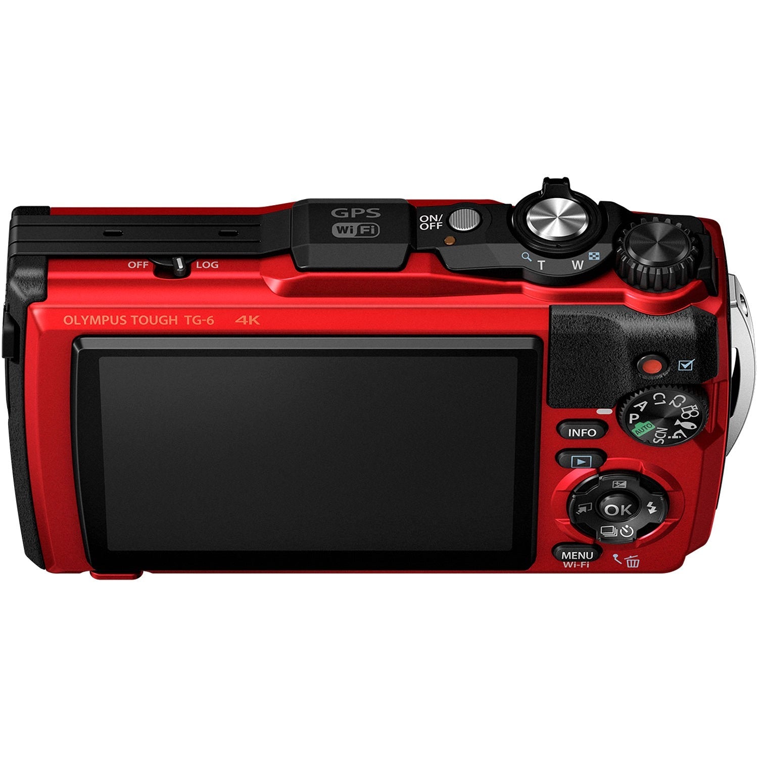 Olympus Tough TG-6 Compact Digital Camera (Black & Red)