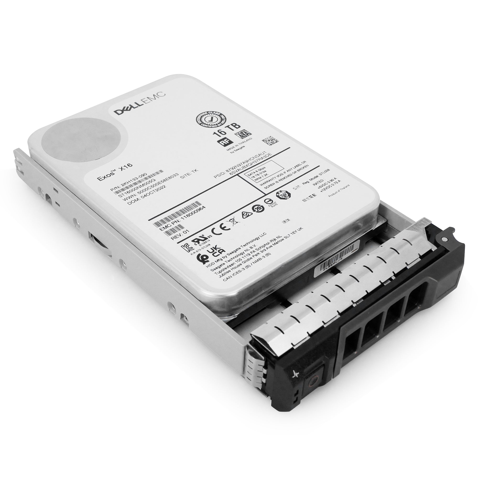 Dell G13 ST16000NM005G 039XRY 16TB 7.2K RPM SATA 6Gb/s 4Kn CMR 3.5in Refurbished HDD