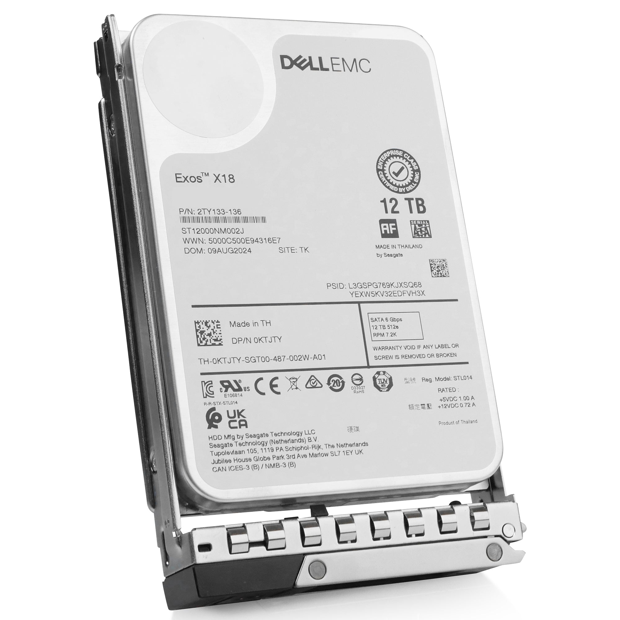 Dell G14 05C2XG 12TB 7.2K RPM SATA 6Gb/s 512e 256MB 3.5in HDD