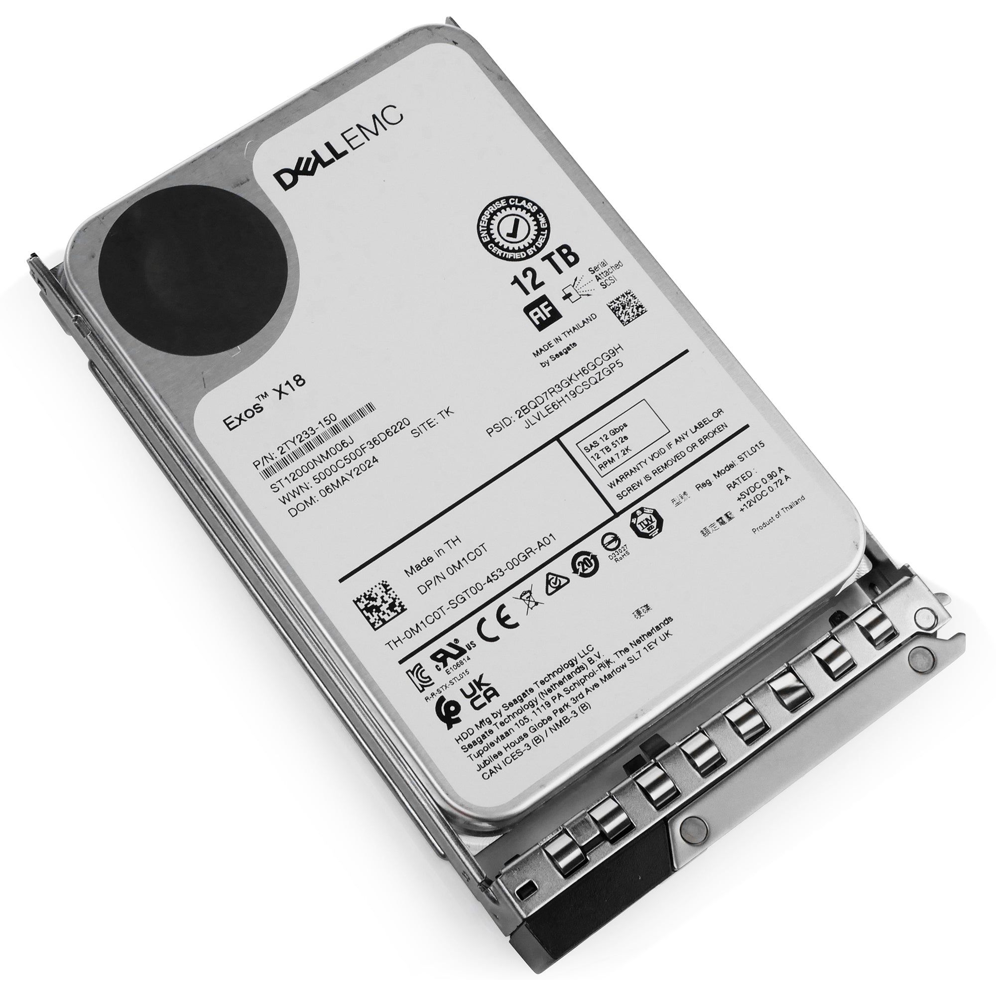 Dell G14 400-BEKN 12TB 7.2K RPM SAS 12Gb/s 512e 3.5in Refurbished HDD