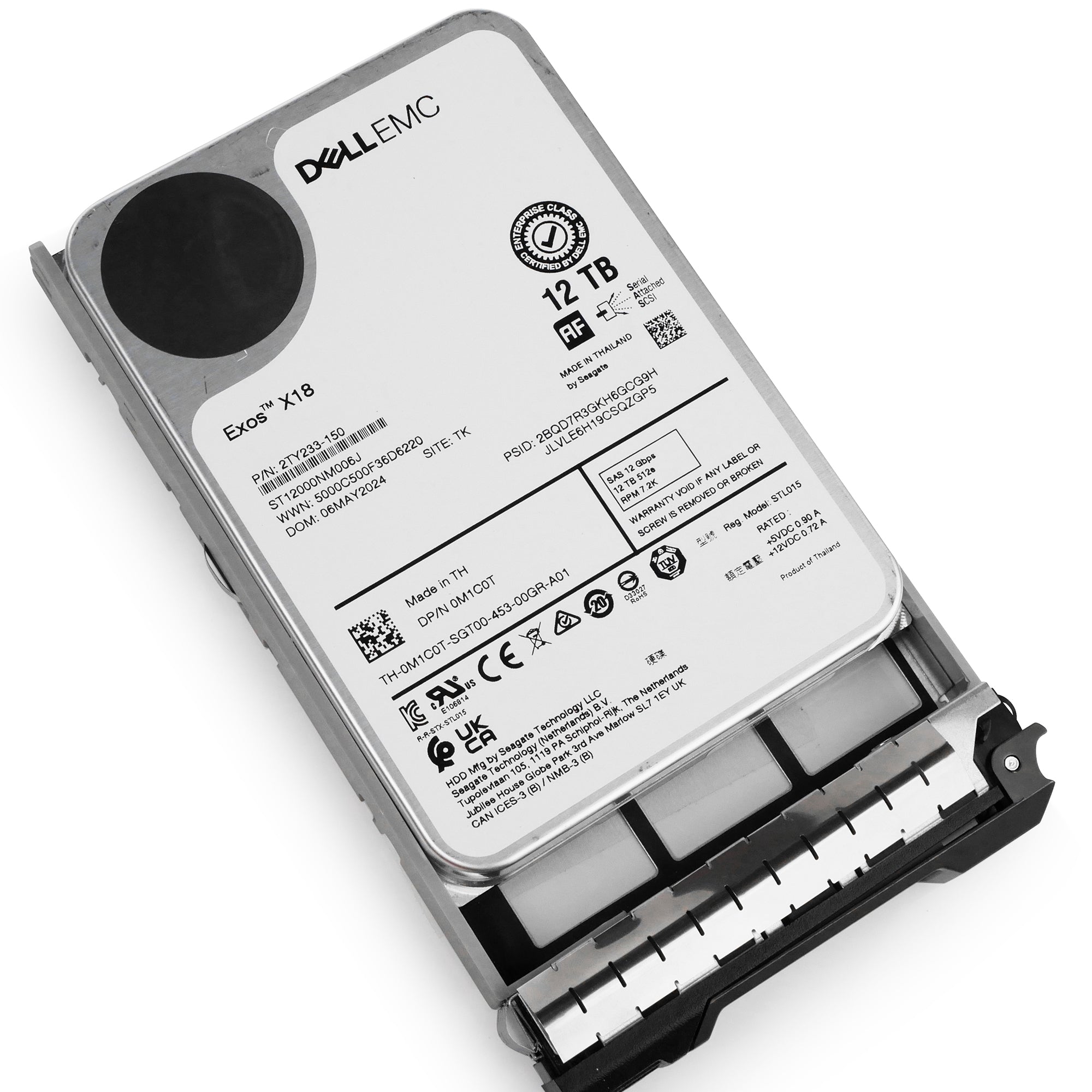 Dell G13 400-BEJS 12TB 7.2K RPM SAS 12Gb/s 512e 3.5in Refurbished HDD