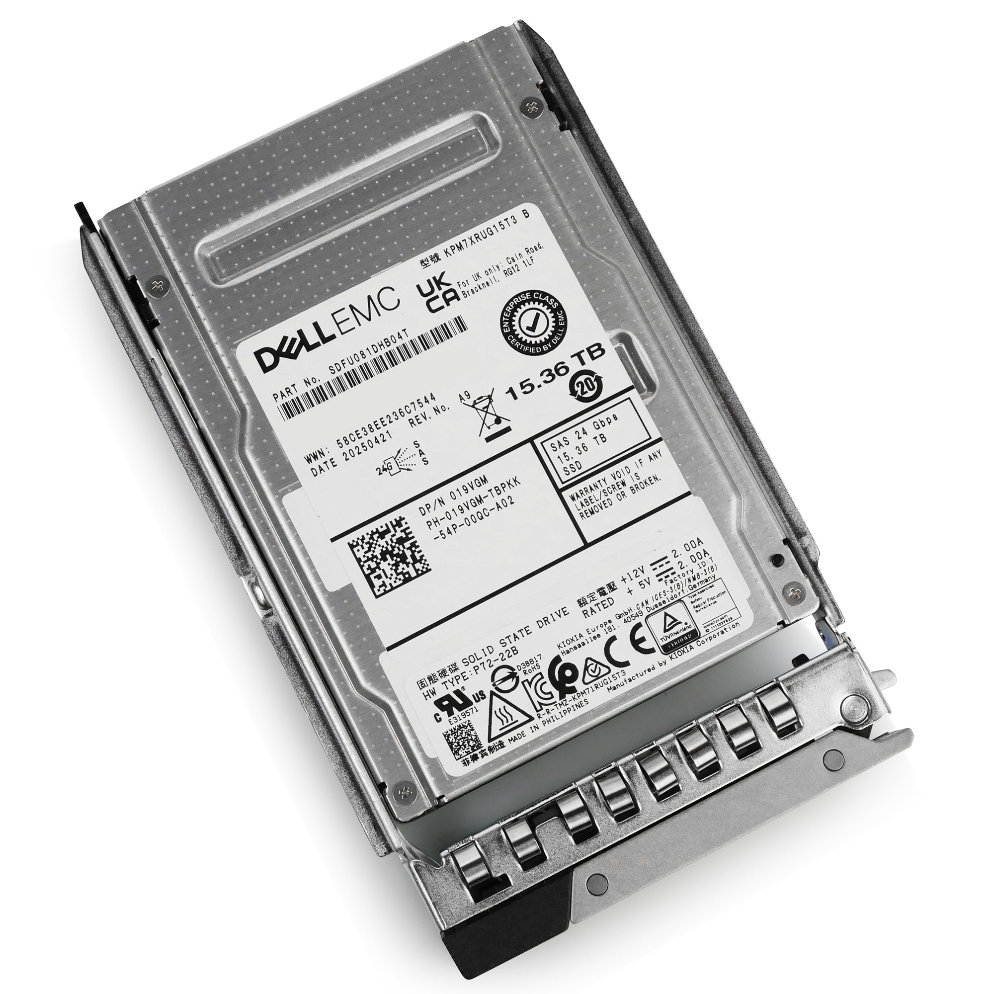 Dell G14 019VGM 15.36TB 1 DWPD SAS-4 24Gb/s 3D TLC 2.5in Refurbished SSD