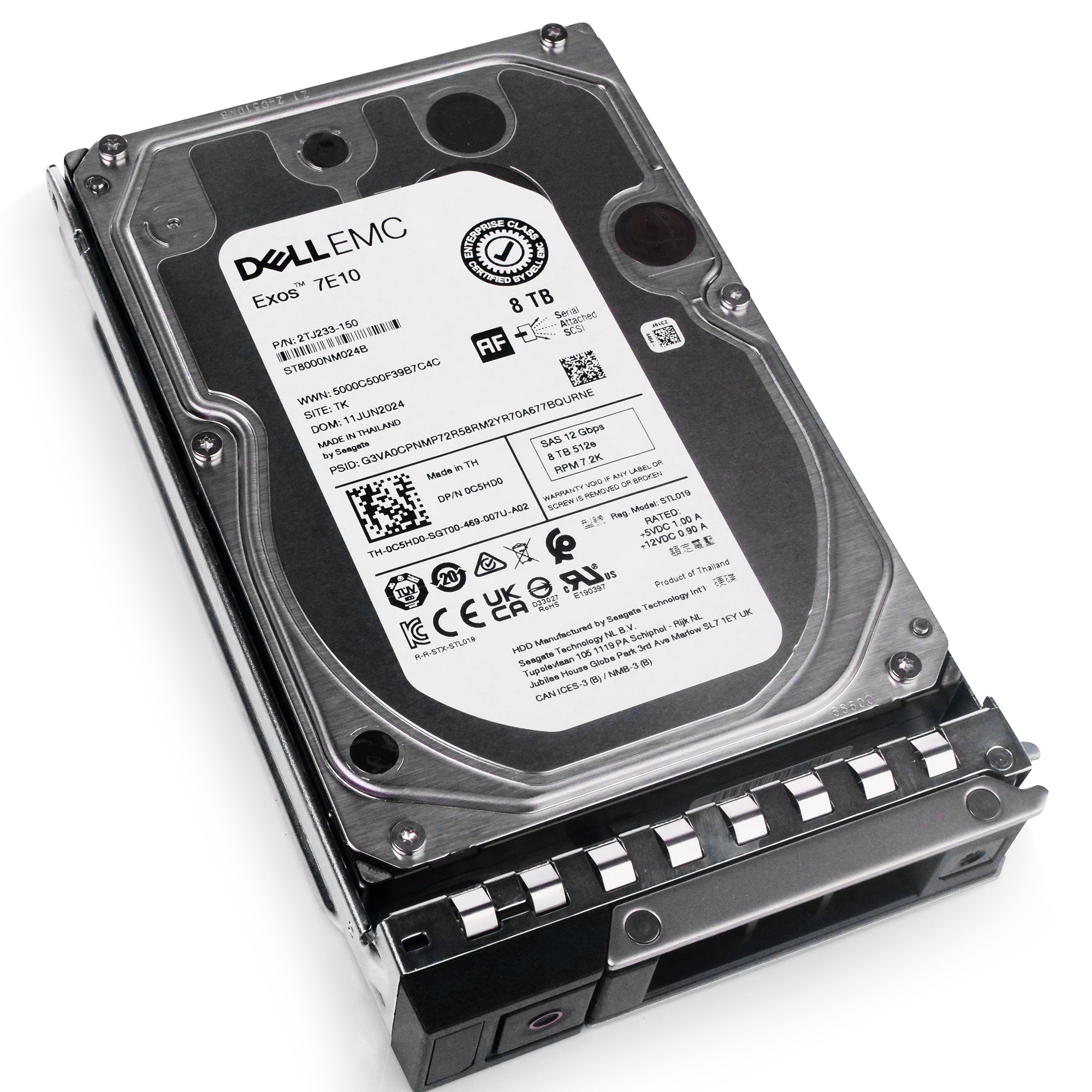 Dell G14 0W8H02 8TB 7.2K RPM SAS 12Gb/s 512e 3.5in Hard Drive