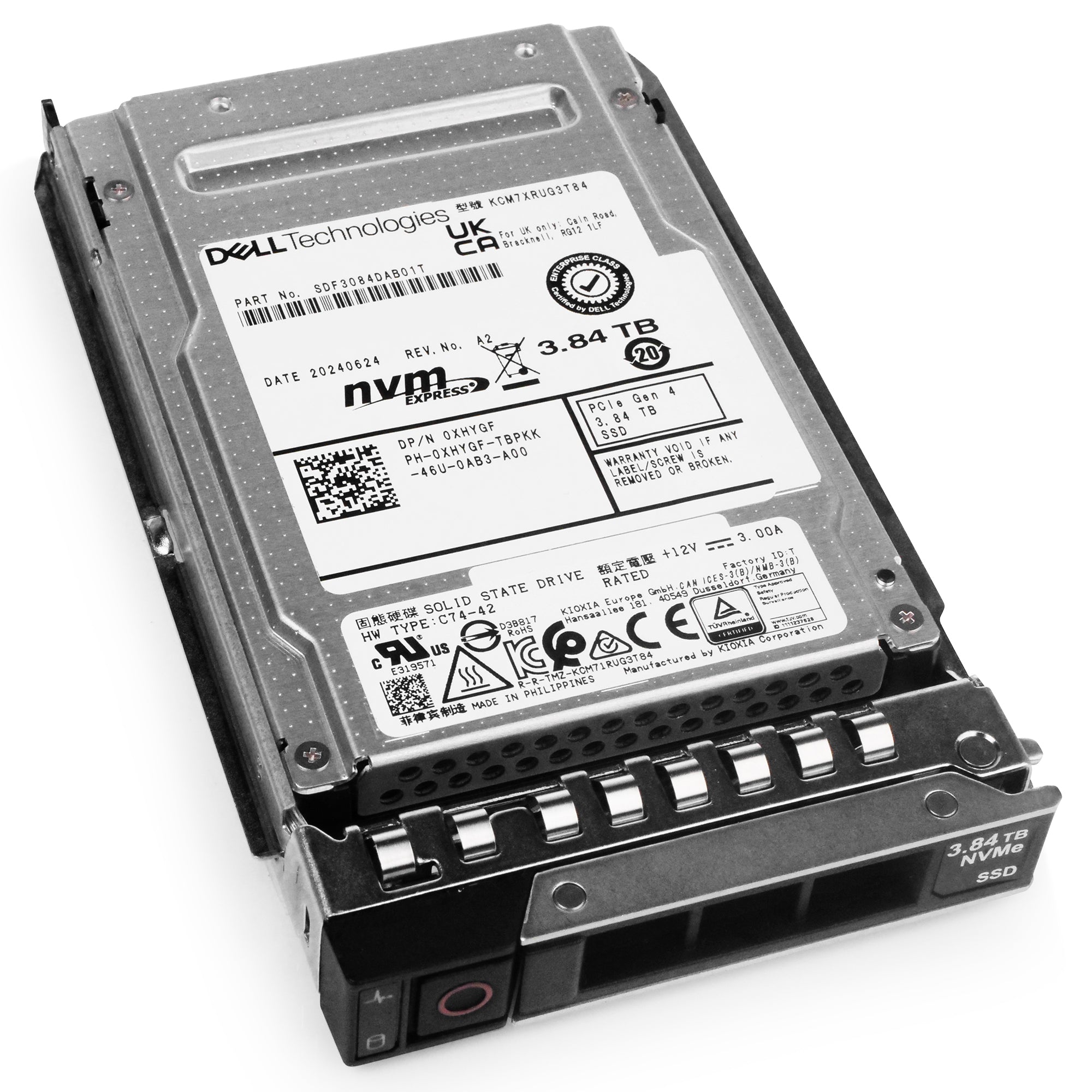 Dell G14 0XHYGF 3.84TB 1 DWPD PCIe Gen 4.0 x4 8GB/s 3D TLC U.2 NVMe 2.5in Solid State Drive