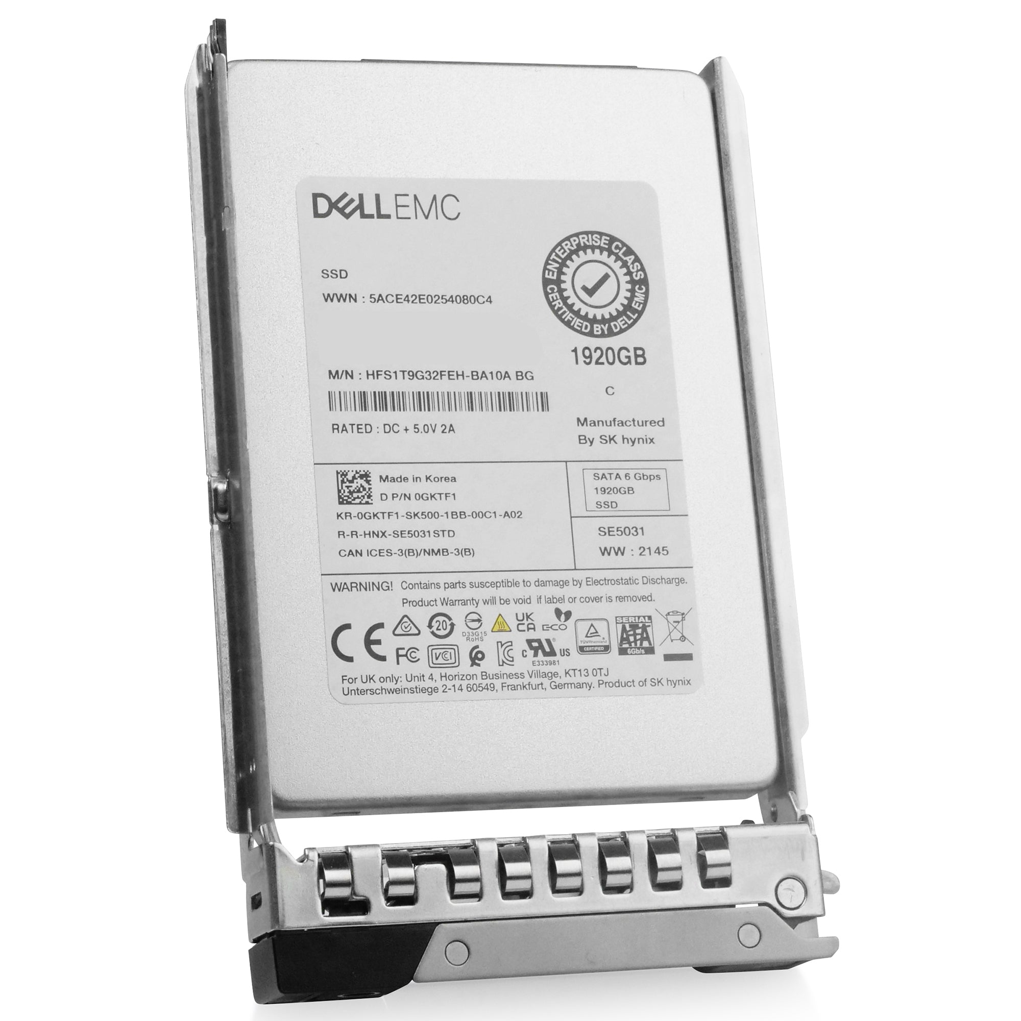 Dell G14 400-AXSG 1.92TB 3 DWPD SATA 6Gb/s Mixed-Use 3D TLC 2.5in Refurbished SSD