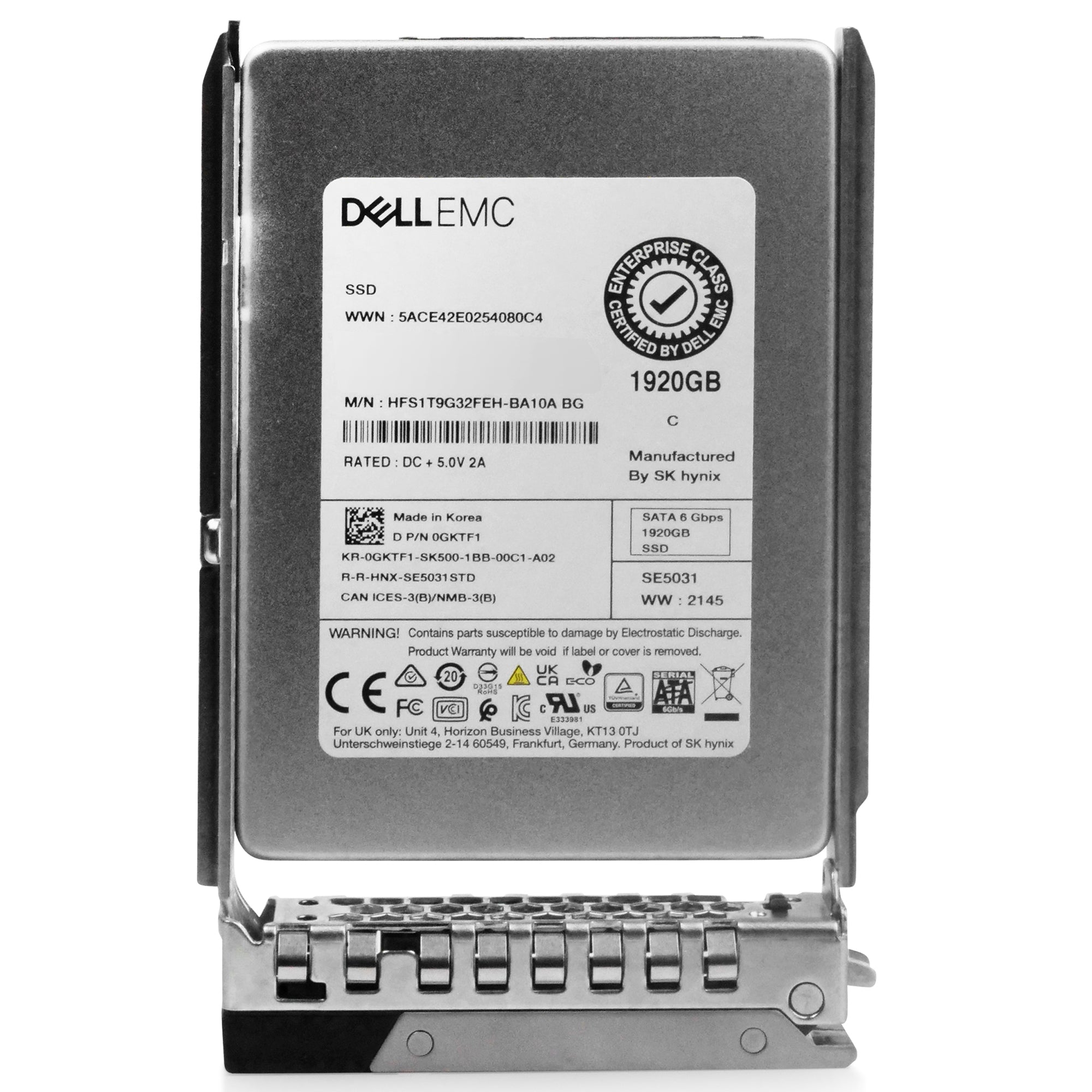 Dell G14 400-AQEV 1.92TB 3 DWPD SATA 6Gb/s Mixed-Use 3D TLC 2.5in Refurbished SSD