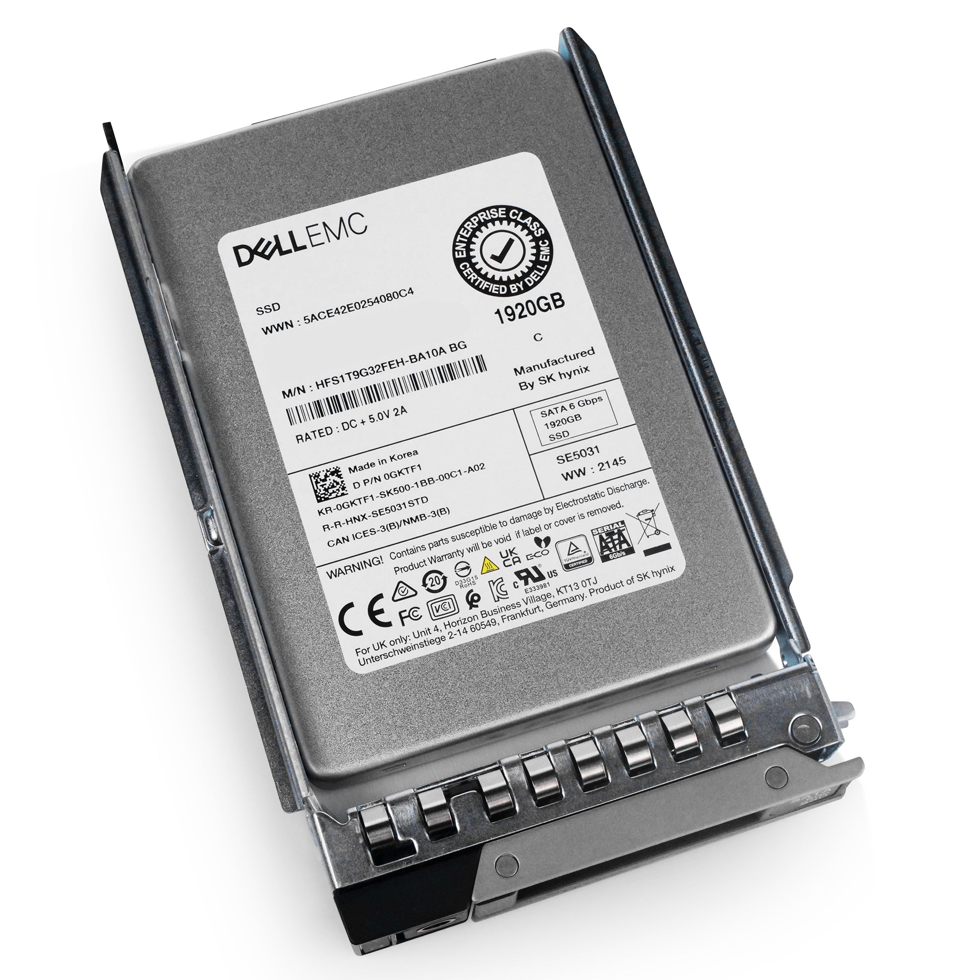 Dell G14 400-ATPC 1.92TB 3 DWPD SATA 6Gb/s Mixed-Use 3D TLC 2.5in Refurbished SSD