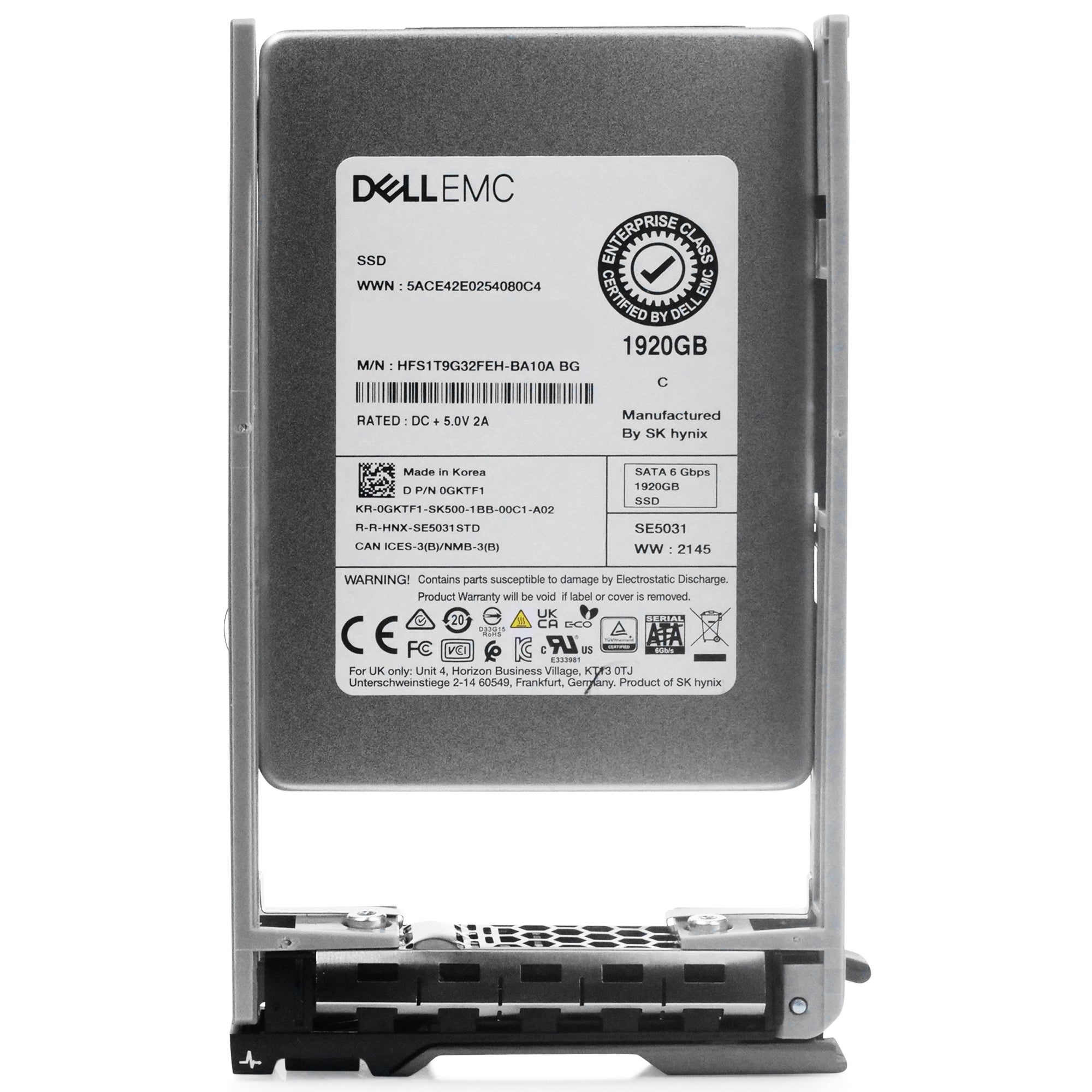 Dell G13 09YX61 1.92TB 3 DWPD SATA 6Gb/s Mixed Use 3D TLC 2.5in Refurbished SSD