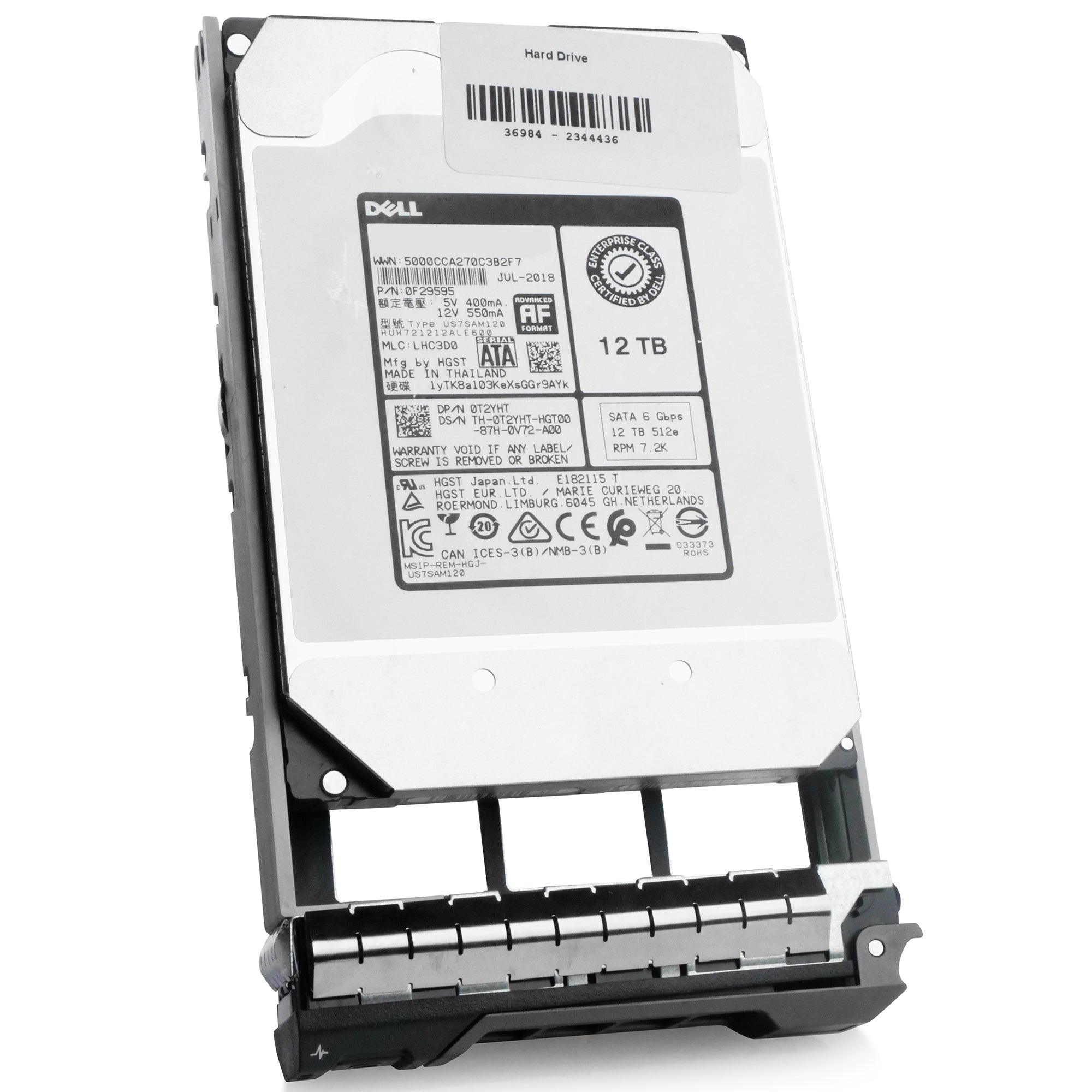 Dell G13 VW69J 12TB 7.2K RPM SATA 6Gb/s 512e 3.5in Refurbished HDD