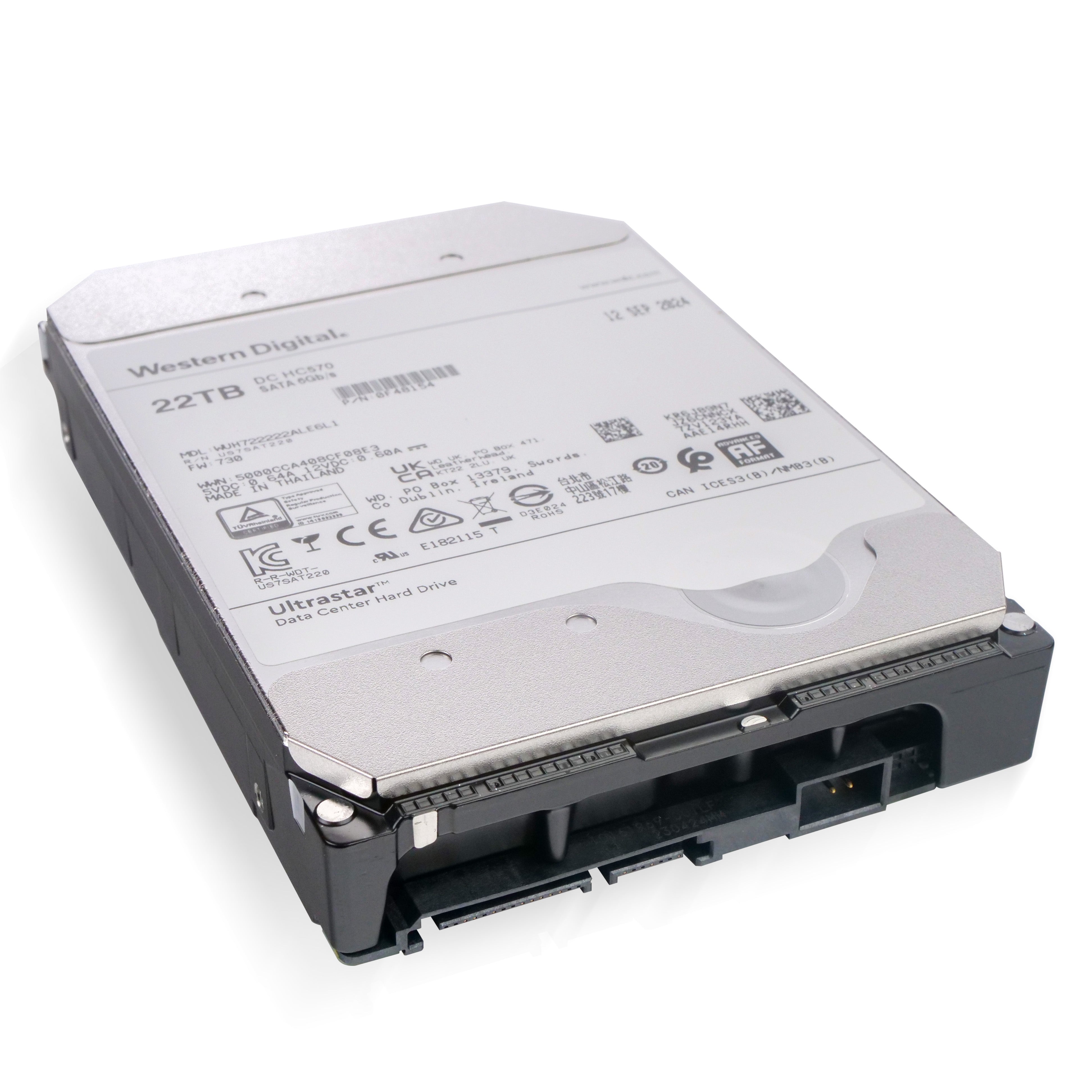Western Digital Ultrastar DC HC570 WUH722222ALE6L1 0F48154 22TB 7.2K RPM SATA 6Gb/s 512e 3.5in Hard Drive