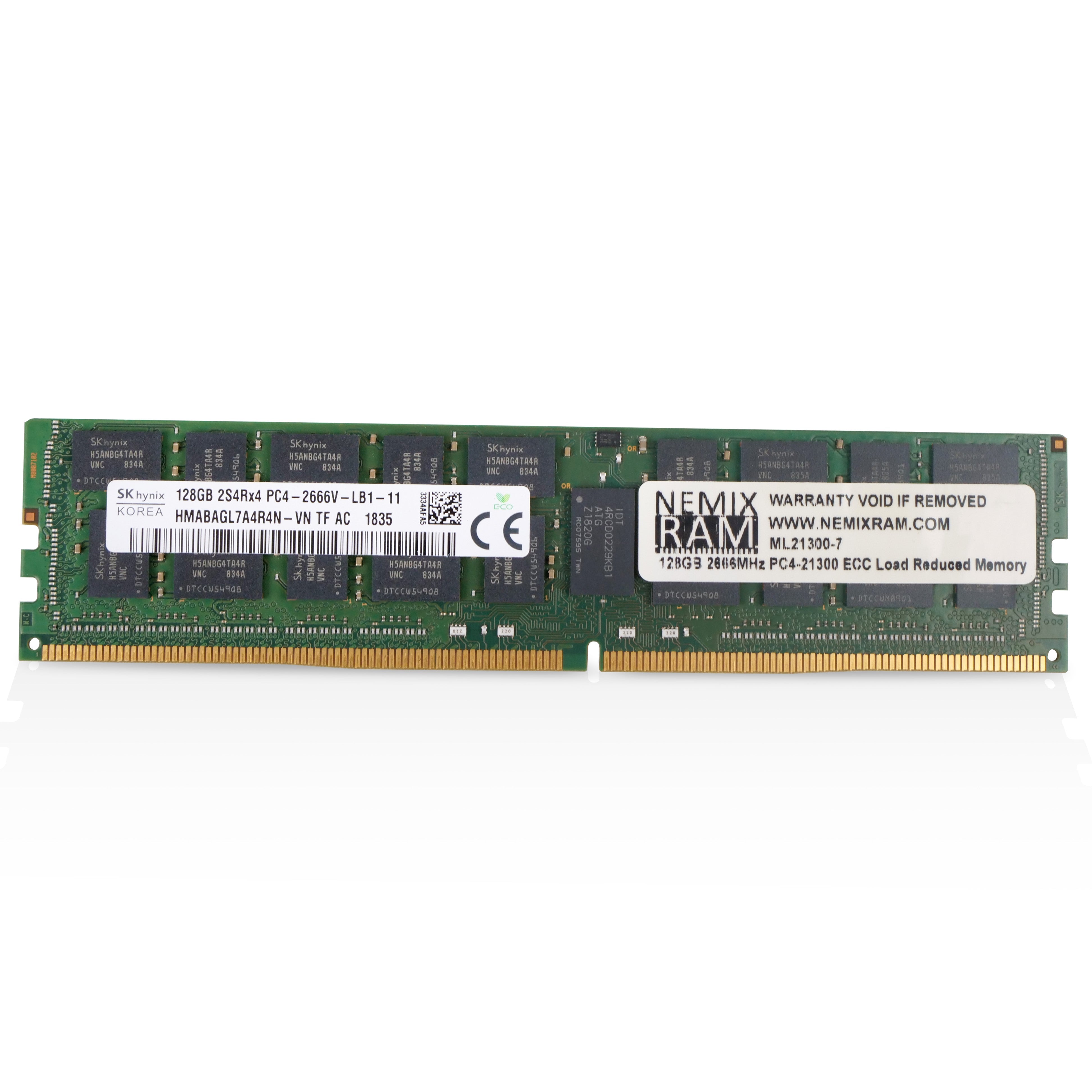 SK Hynix/NEMIX HMABAGL7A4R4N-VN 128GB 8Rx4 DDR4 2666MHz LRDIMM ECC Server RAM (PC4-21300) Seller Refurbished