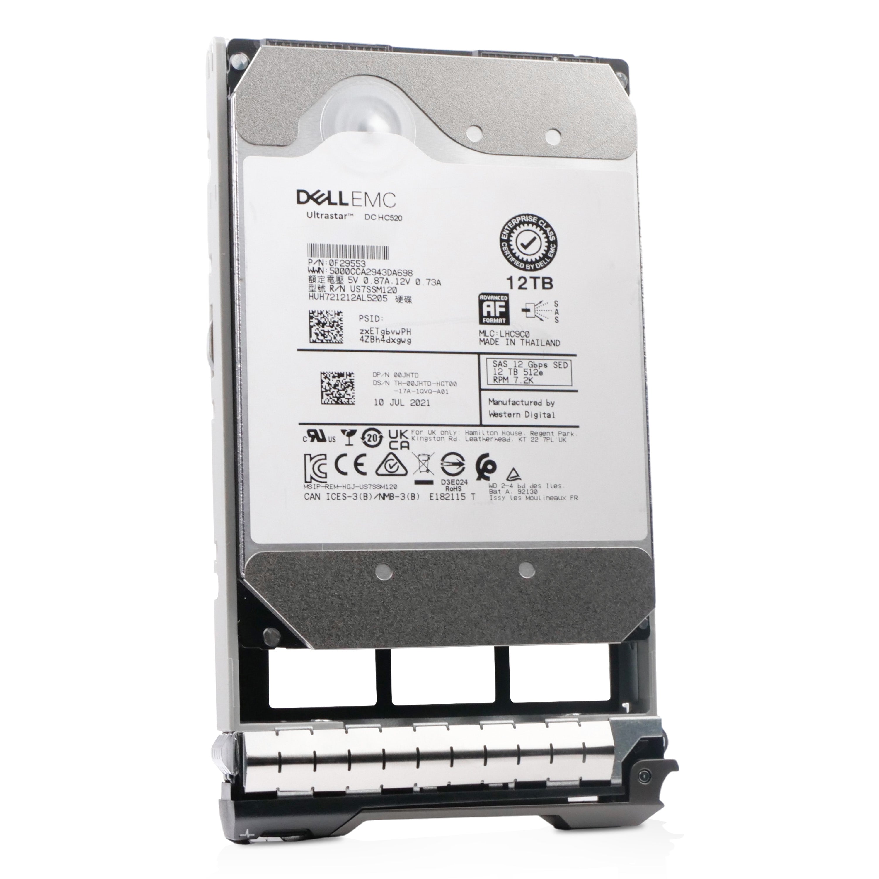 Dell G13 400-AZXD 12TB 7.2K RPM SAS 12Gb/s 512e 256MB 3.5in Refurbished HDD