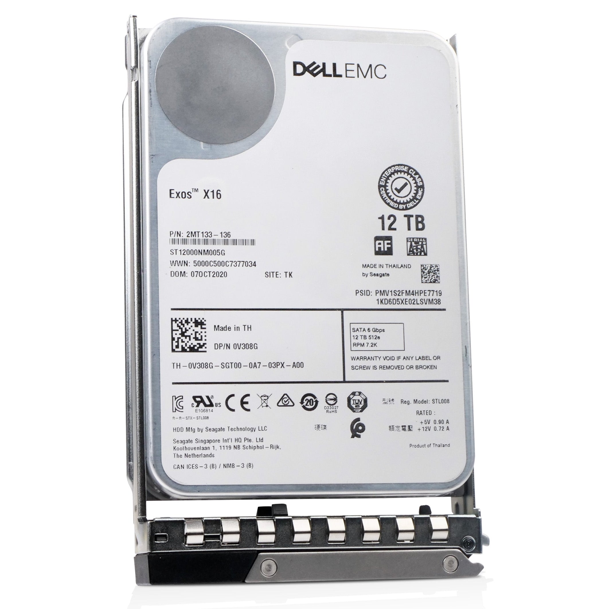 Dell G14 8VR77 12TB 7.2K RPM SATA 6Gb/s 512e 3.5in Refurbished HDD