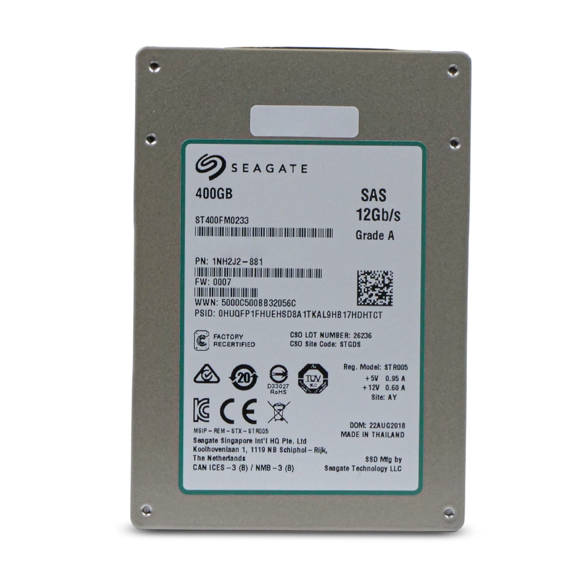 Seagate Nytro 1200.2 ST400FM0233 400GB 10 DWPD SAS 12Gb/s eMLC 2.5in Recertified SSD