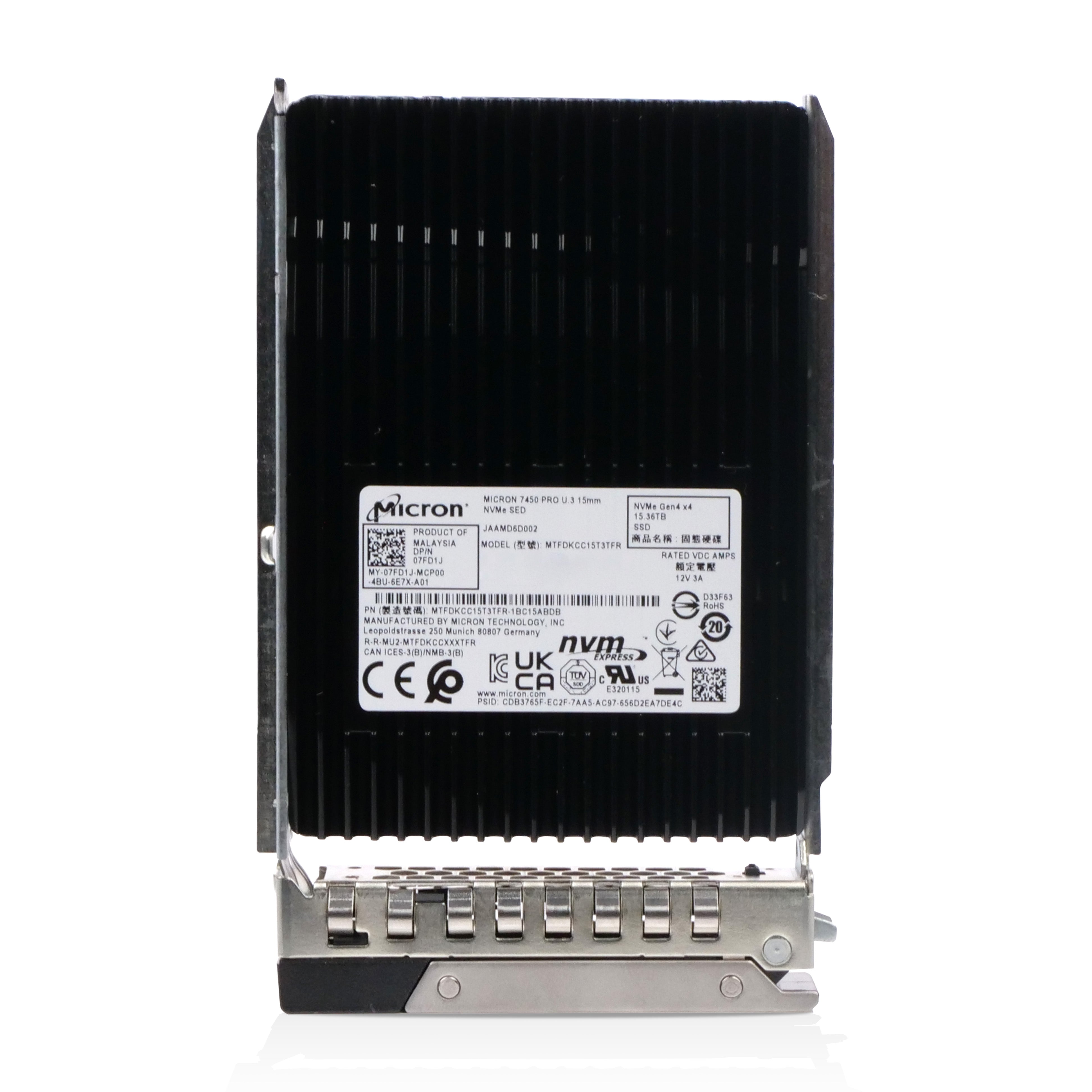 Dell G14 07FD1J 15.36TB 1 DWPD PCIe Gen 4.0 x4 8GB/s Read-Intensive 3D TLC U.3 NVMe 2.5in SSD