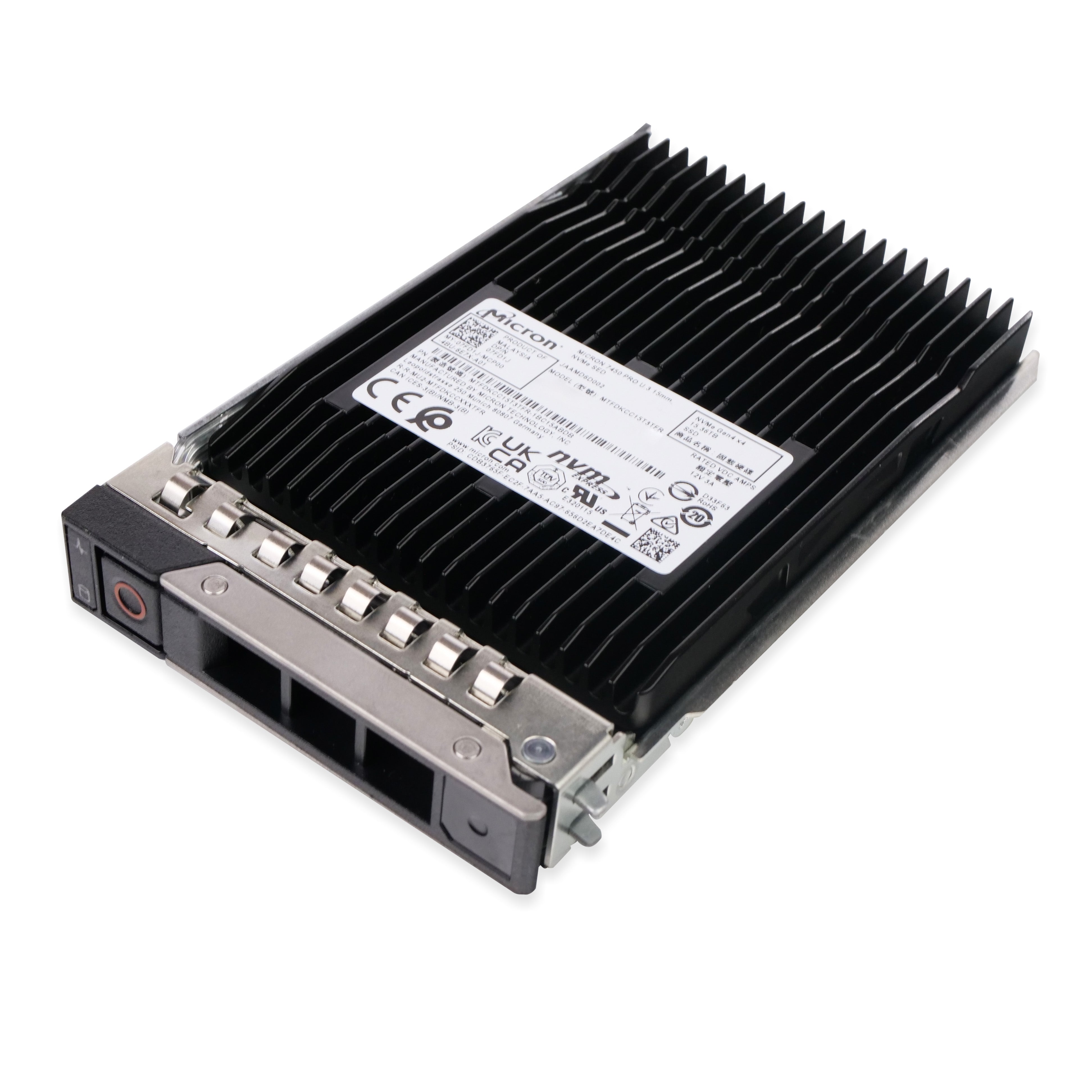 Dell G14 YGR7C 15.36TB 1 DWPD PCIe Gen 4.0 x4 8GB/s Read-Intensive 3D TLC U.3 NVMe 2.5in SSD