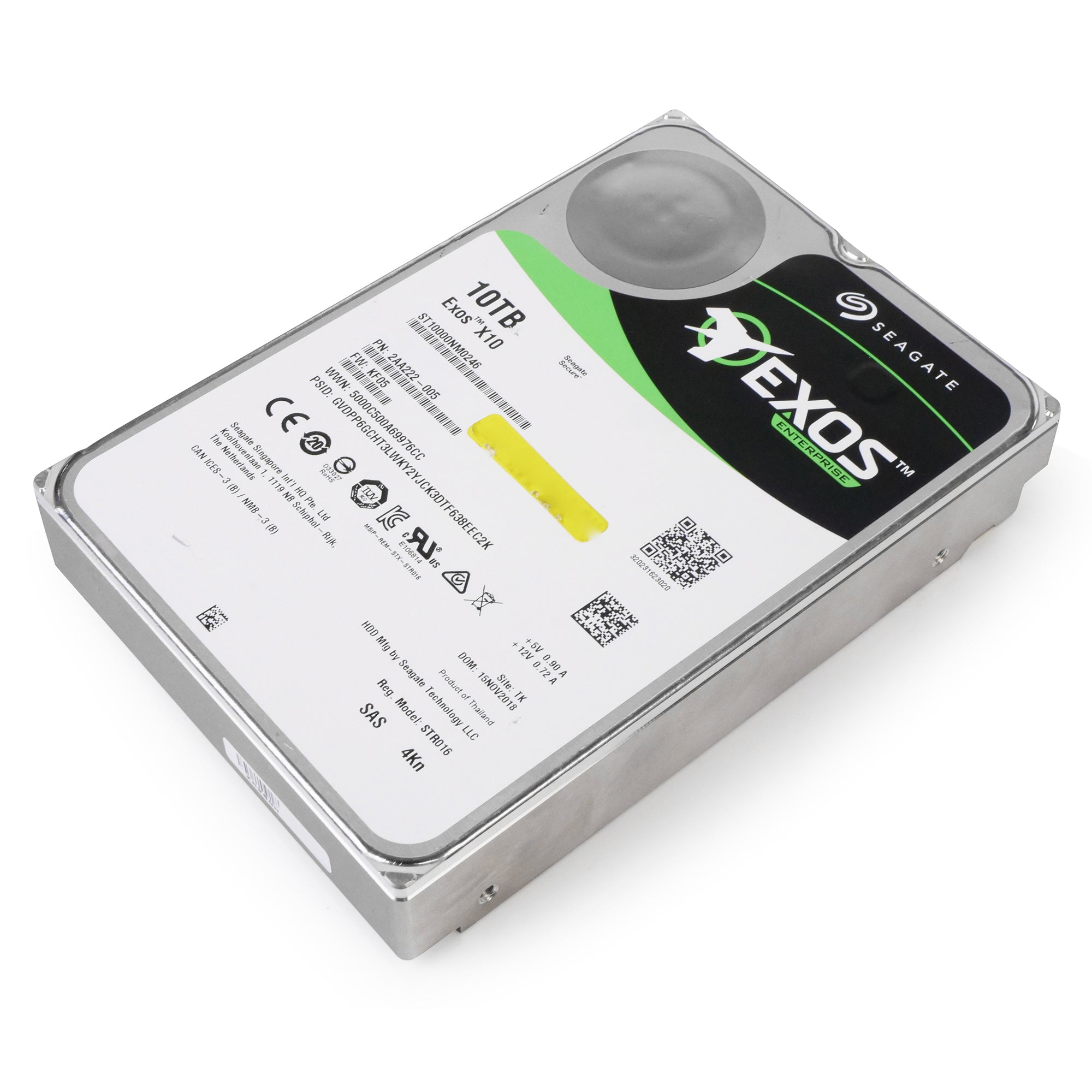Seagate Exos X10 ST10000NM0246 10TB 7.2K RPM SAS 12Gb/s 4Kn 256MB 3.5" SED-FIPS Hard Drive