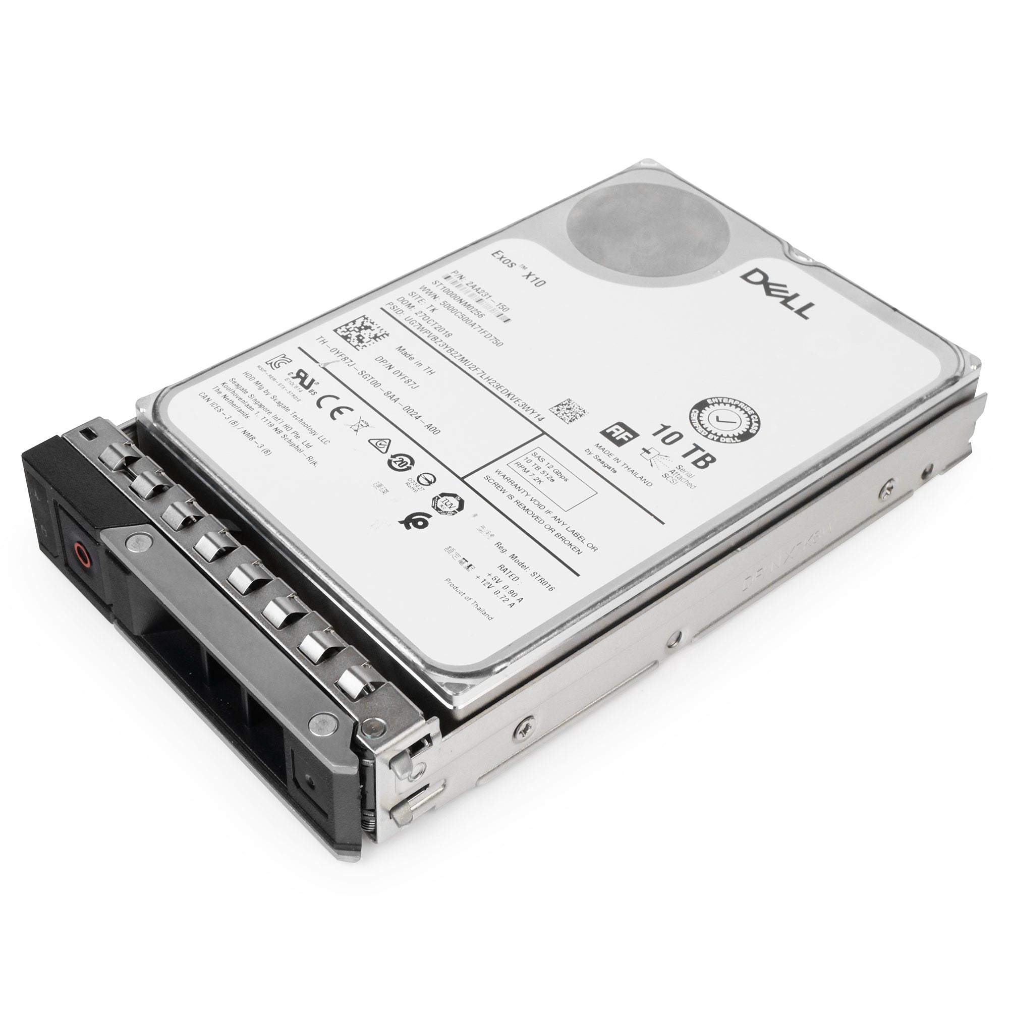 Dell G14 0YF87J 10TB 7.2K RPM SAS 12Gb/s 512e 256MB 3.5in Refurbished HDD