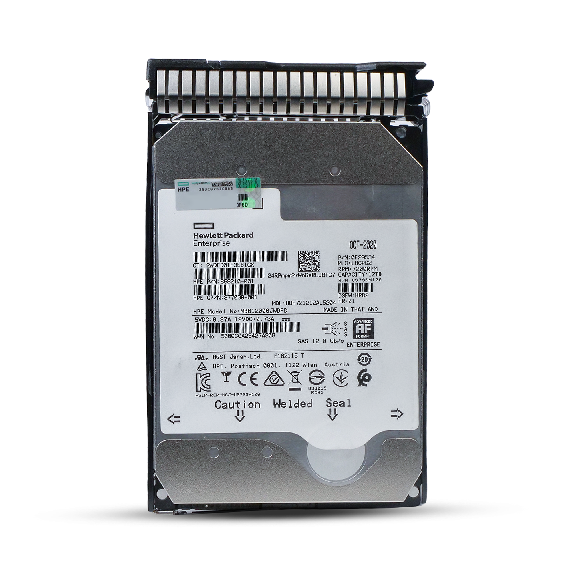 HP Generation 8 881790-001 12TB 7.2K RPM SAS 12Gb/s 512e 256MB 3.5in Refurbished HDD